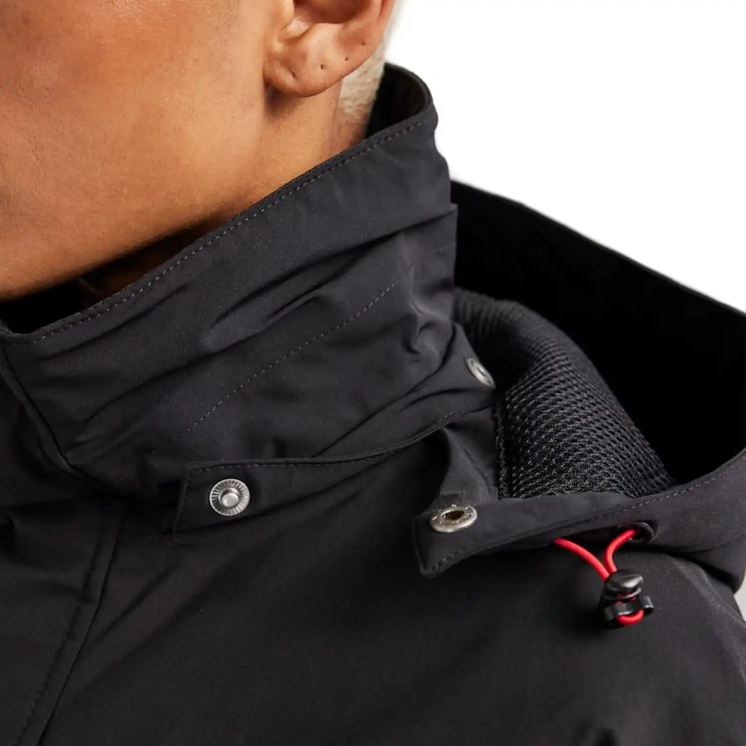 Damen Stretch Winterjacke "4408" in schwarz/rot, M - Thumbnail 6