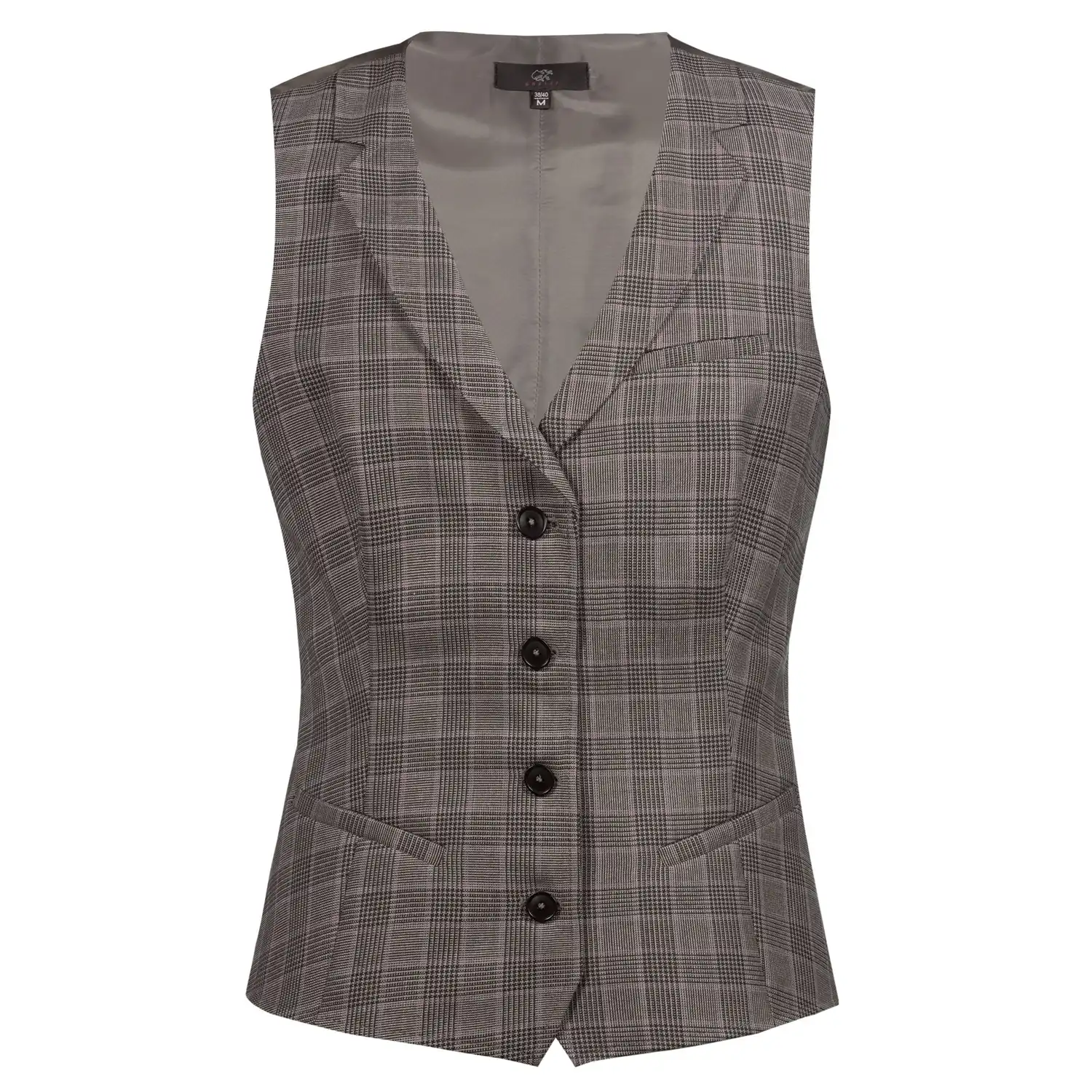 Damen Gastro Weste Glencheck "1715" in Rot, L - Thumbnail 1