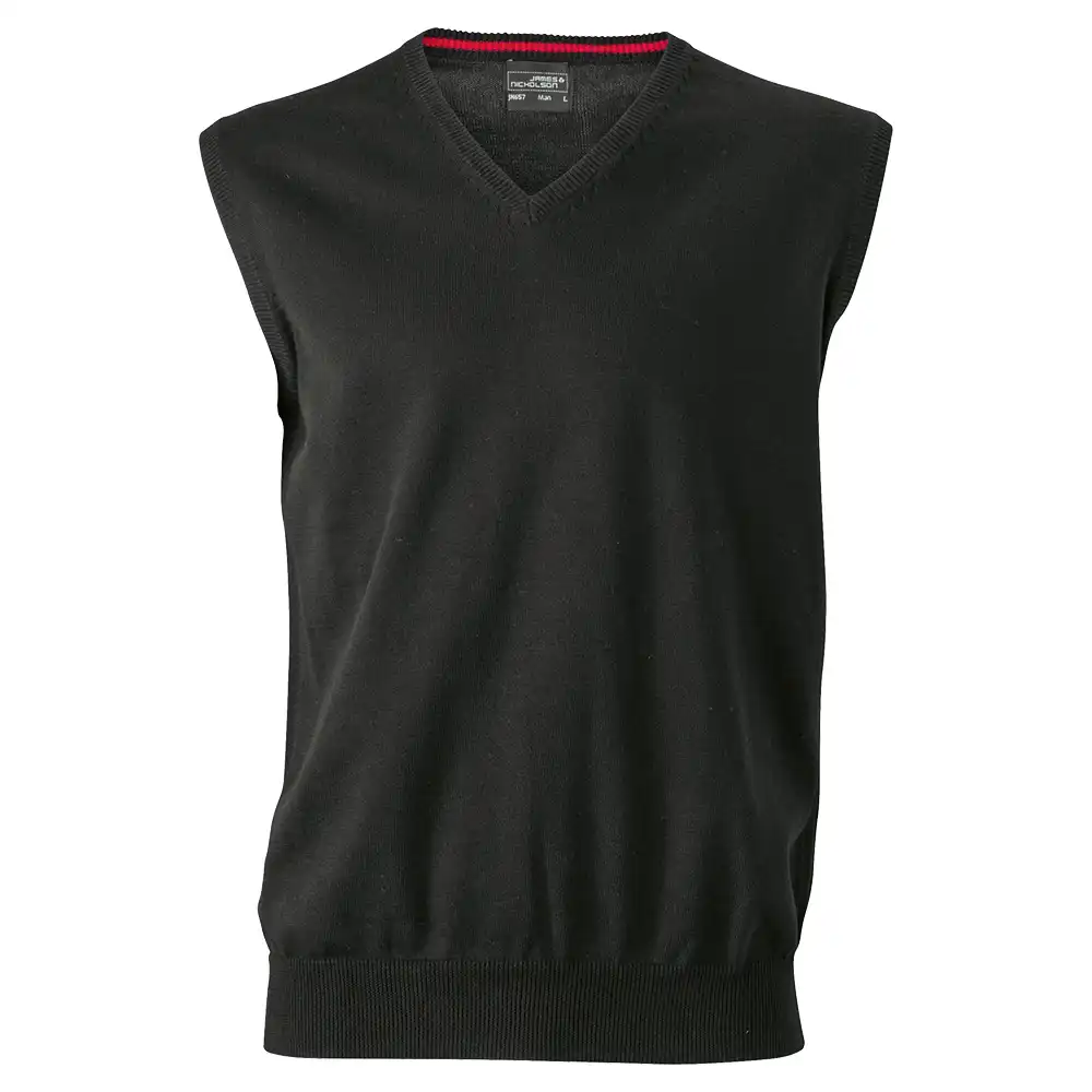 V-Neck Pullunder "JN657" in black, XL - Thumbnail 1