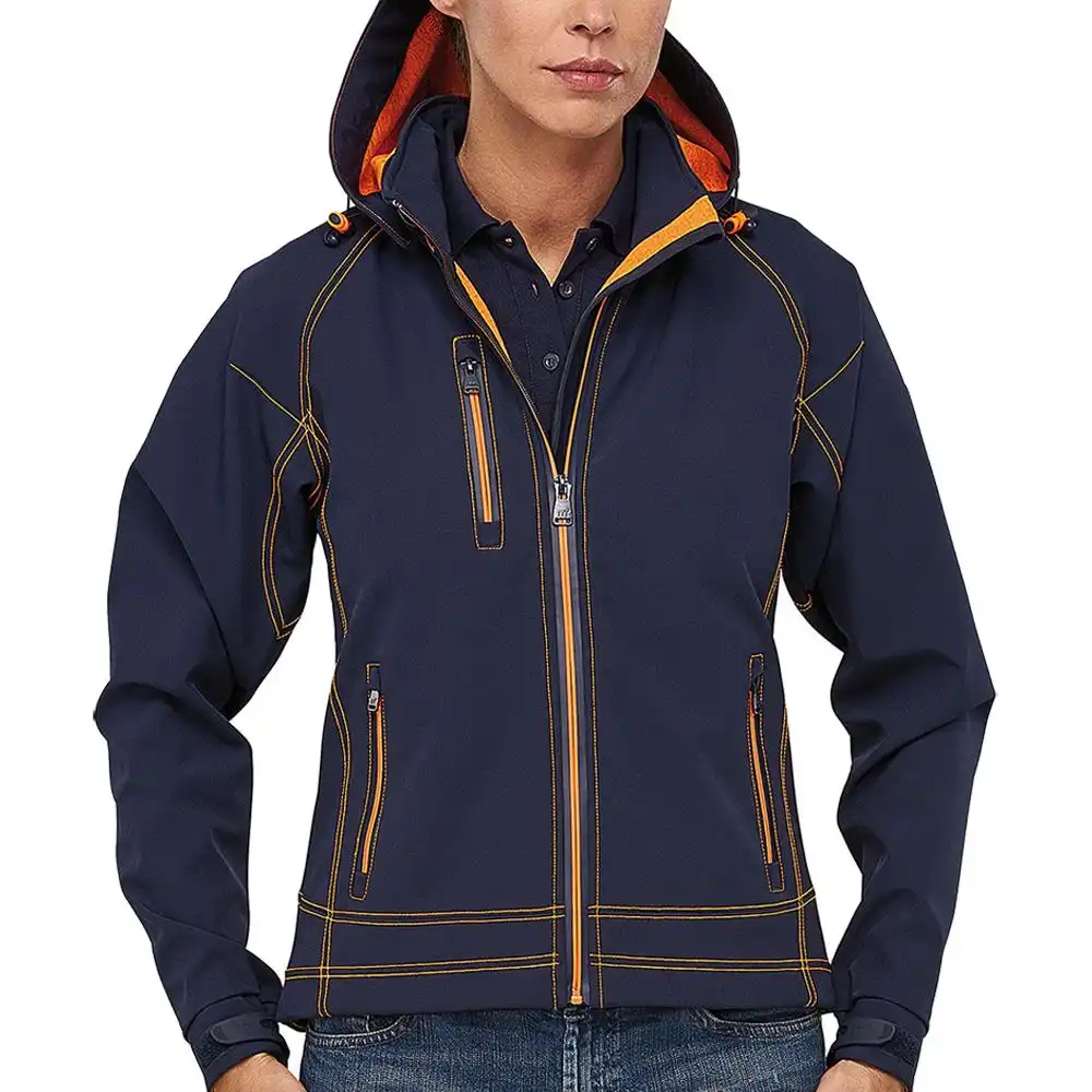 Damen Softshelljacke "TWOTONE TECH" in blau/orange, XS - Bild 1