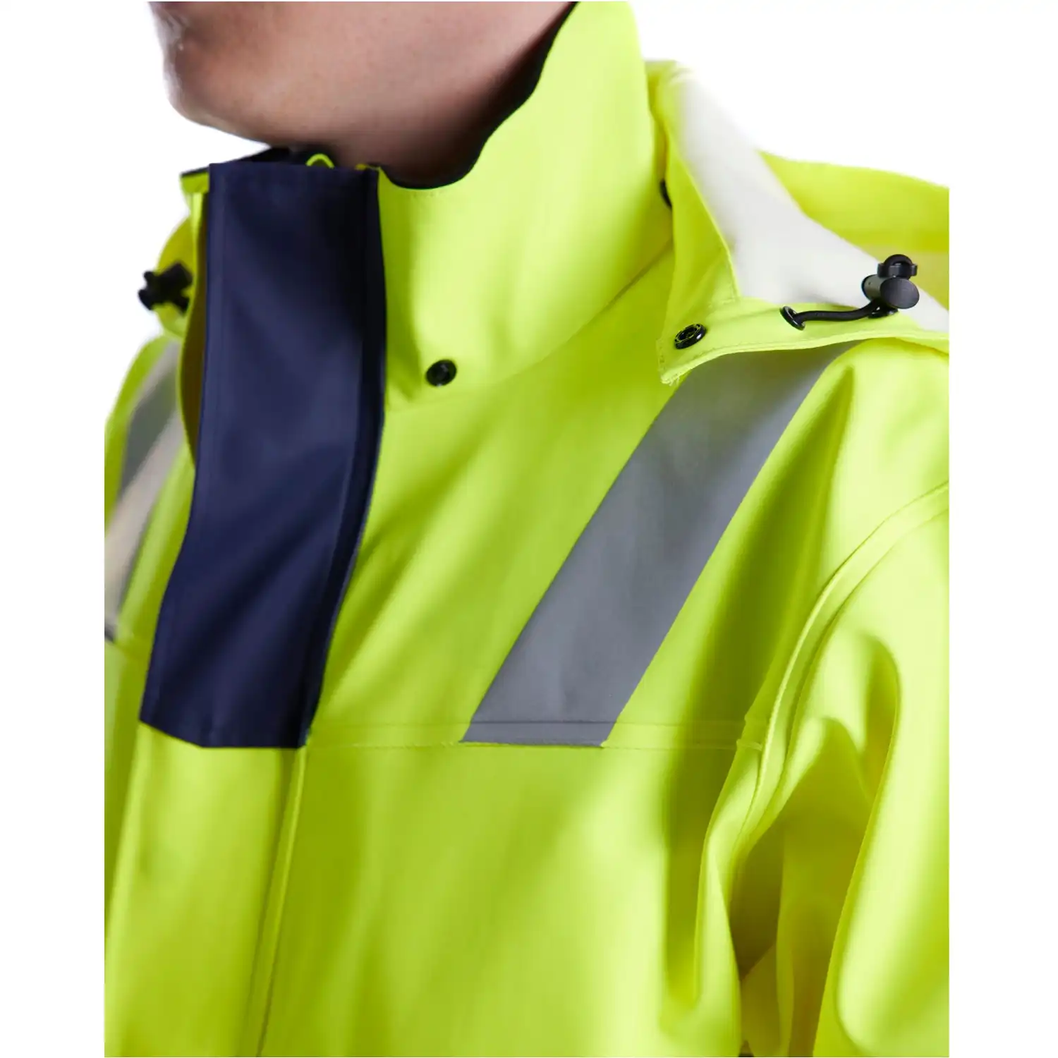 Multinorm Regenjacke "4313" Level 2 gelb/marine in XL - Thumbnail 3