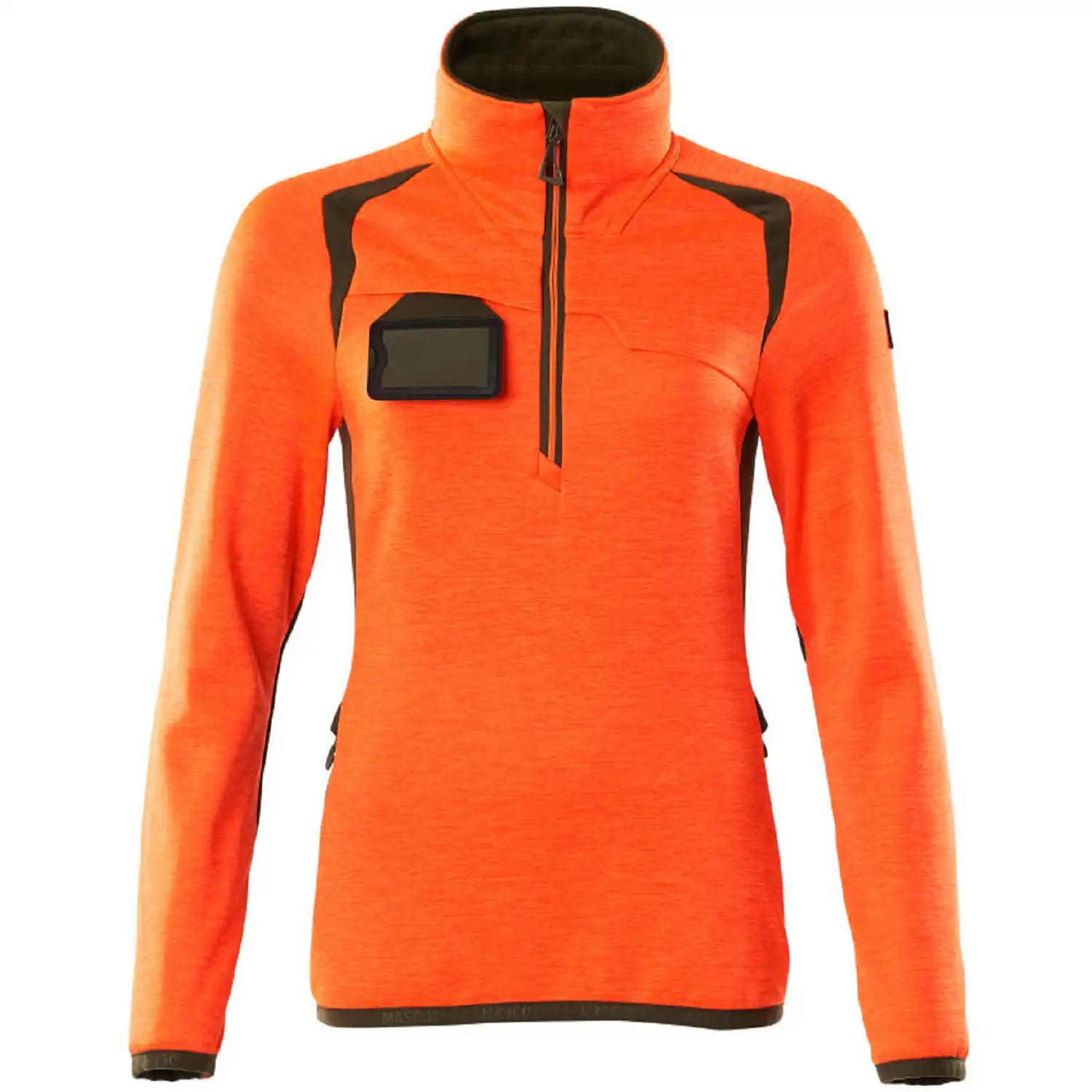 Damen Fleecepullover "ACCELERATE SAFE" in orange/moosgrün, 5XL - Bild 1