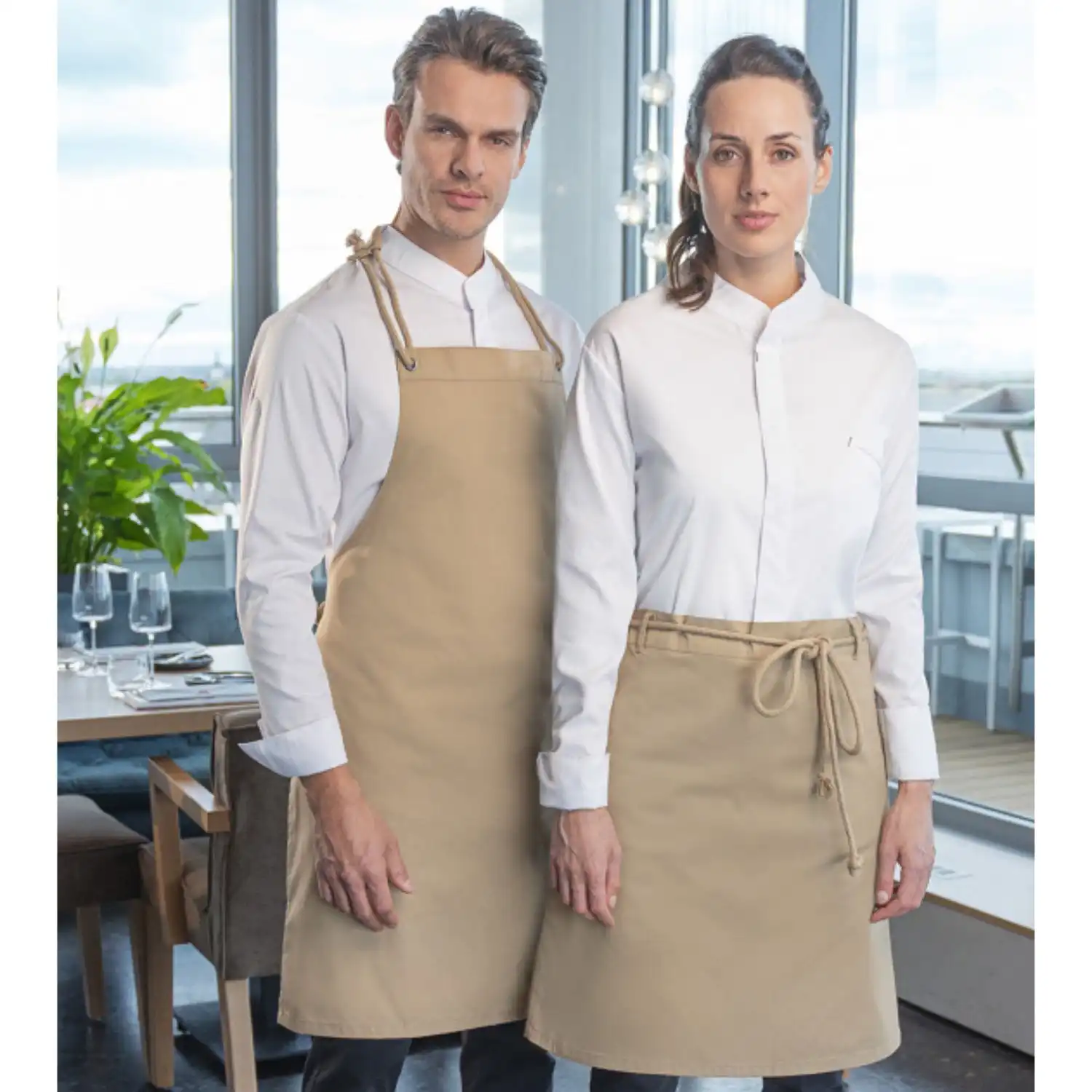 Latzschürze New-Nature "LS 40" in kieselbeige - Thumbnail 5