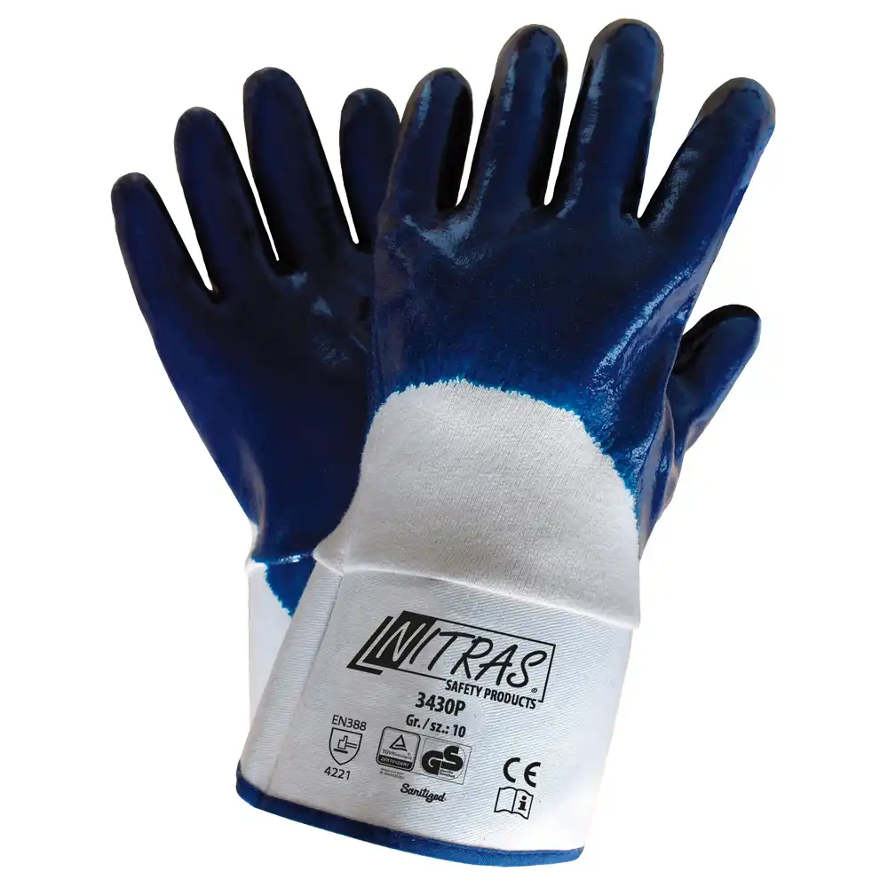 Premium-Nitrilhandschuhe teilbeschichtet Stulpe in 10 (XL) - Thumbnail 1