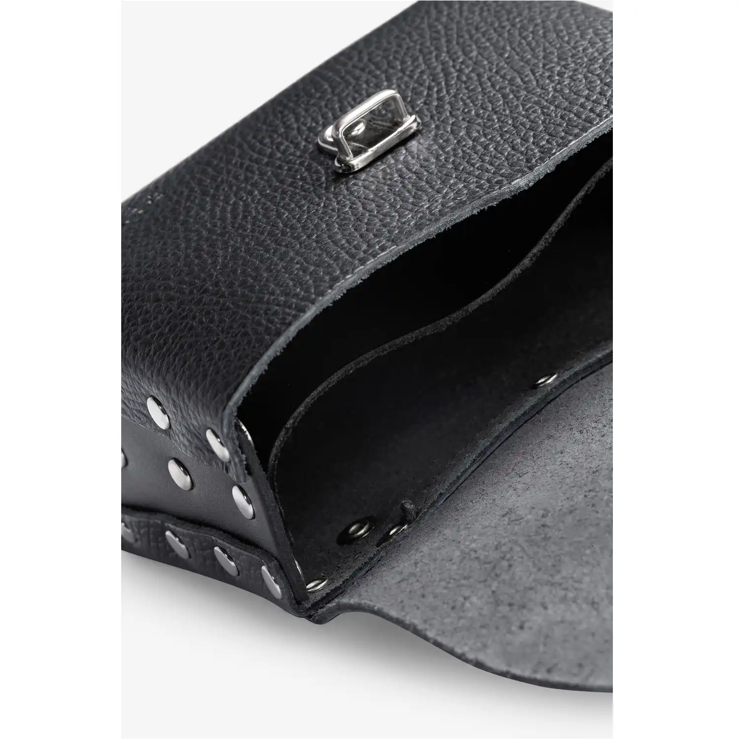 Nageltasche doppelt genietet mit Klappe "BASTIAN" schwarz - Thumbnail 3