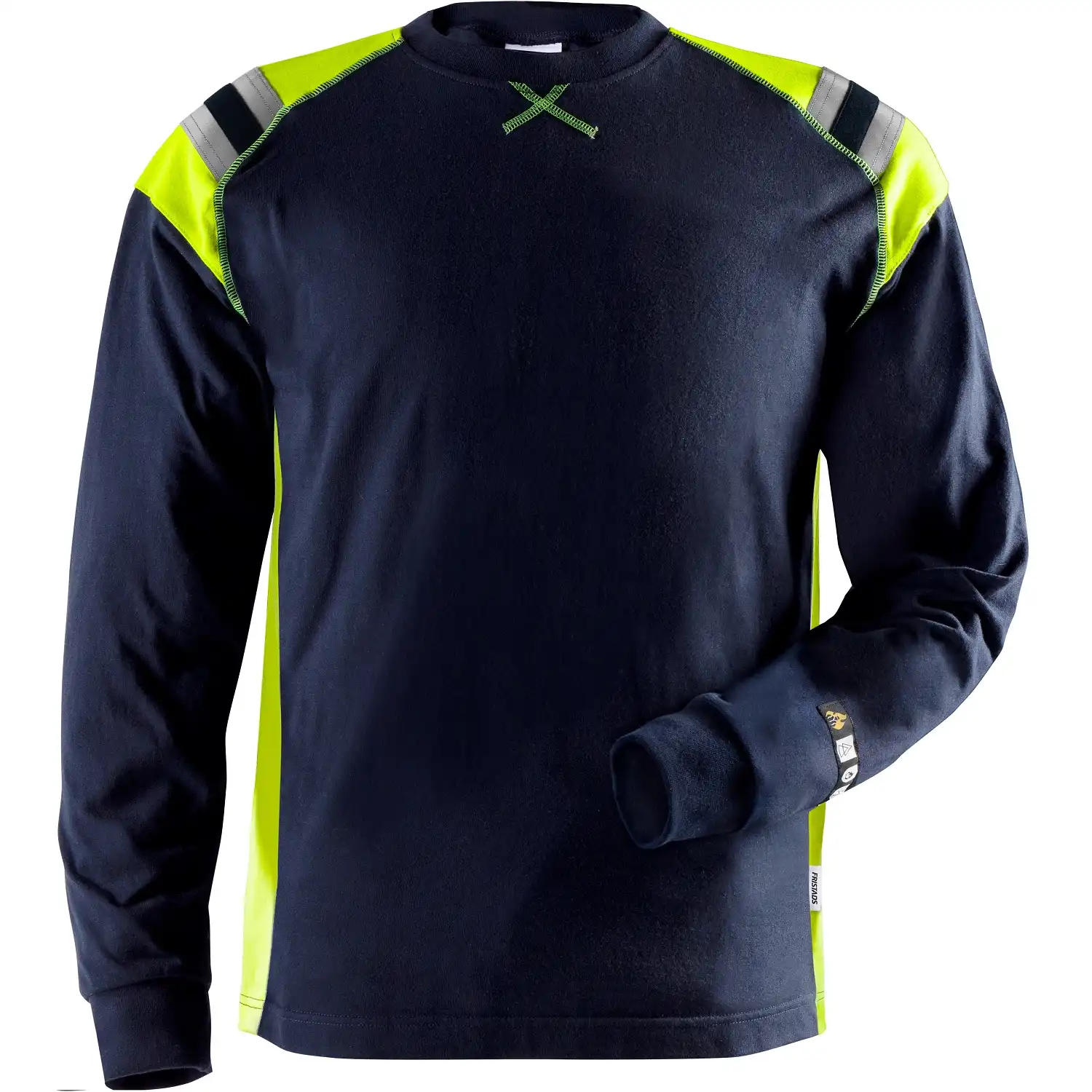 Flammschutz Langarmshirt "7072 TFLH" Flamestat marine/gelb in L - Thumbnail 1