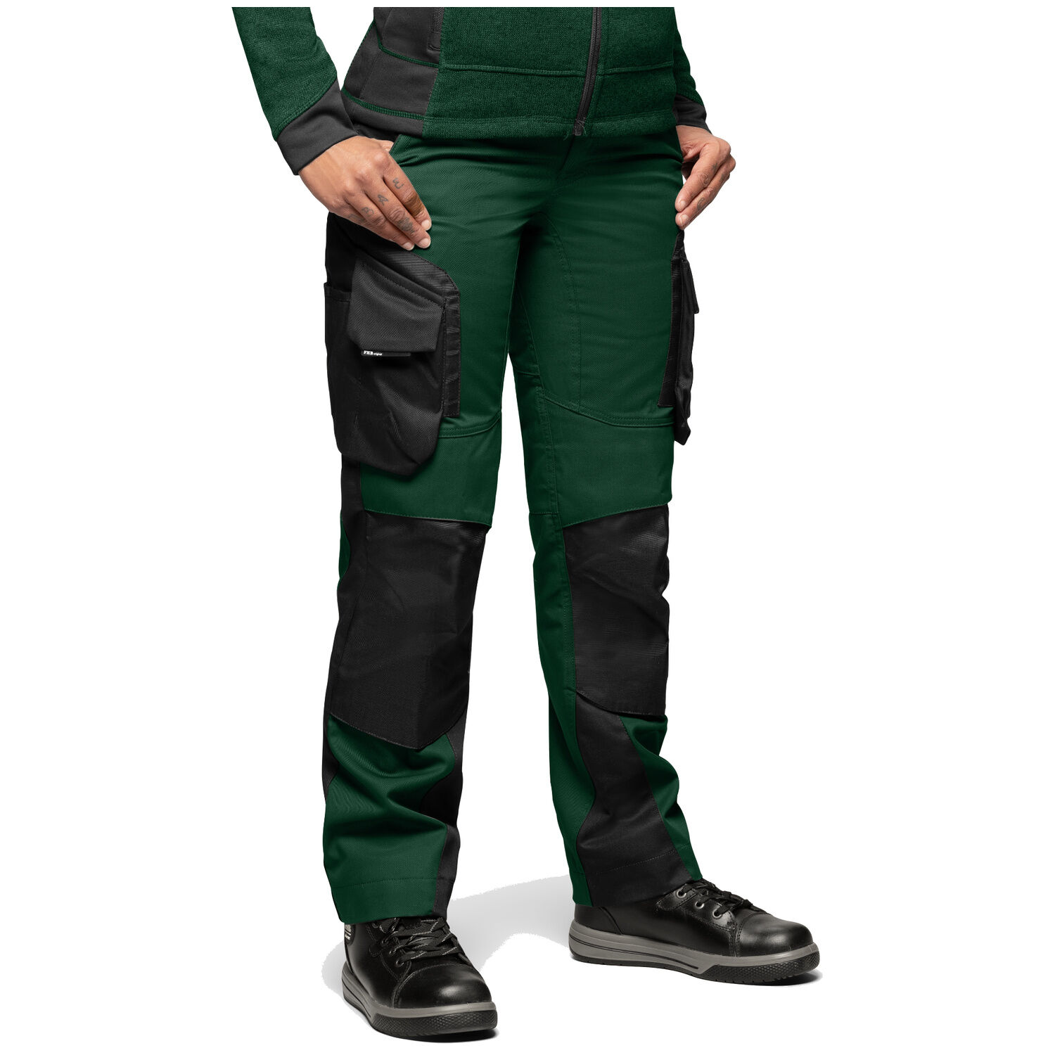 Damen Arbeitshose "ANNETTE" in grün/schwarz, 48 - Thumbnail 3