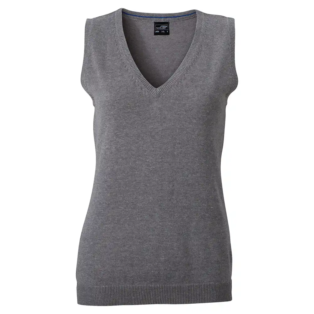 Damen V-Neck Pullunder "JN656" in grey-heather, L - Bild 1