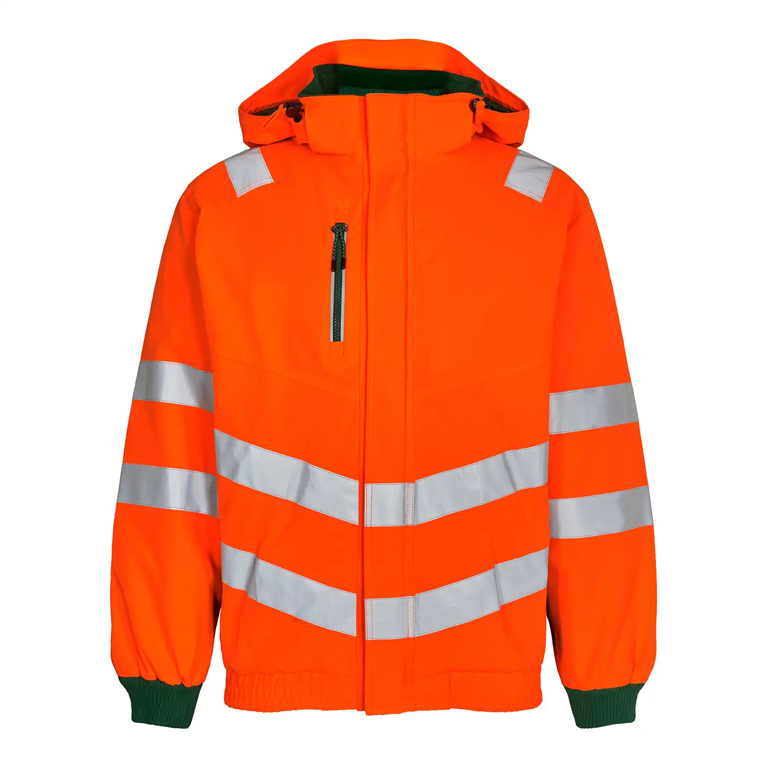 Warnschutz Regenjacke "1246-930" Safety Kl. 3 in orange/grün, L - Thumbnail 1
