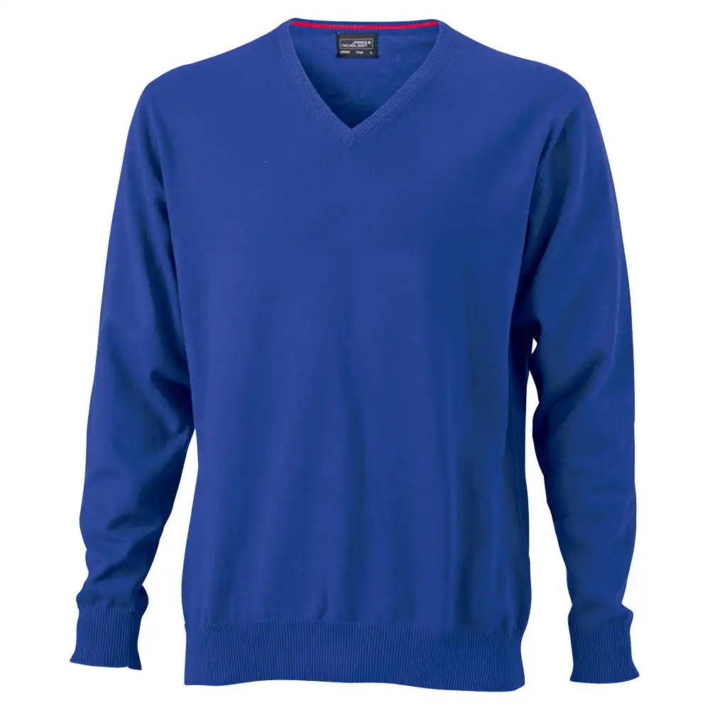 V-Neck Pullover "JN659" in royal, 3XL - Thumbnail 1