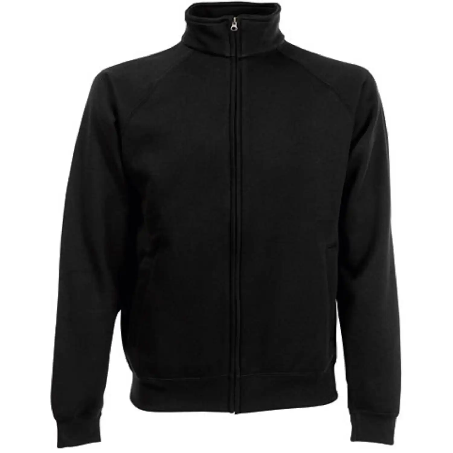 Sweatjacke "F457" 100% Baumwolle Premium in black, L - Bild 1