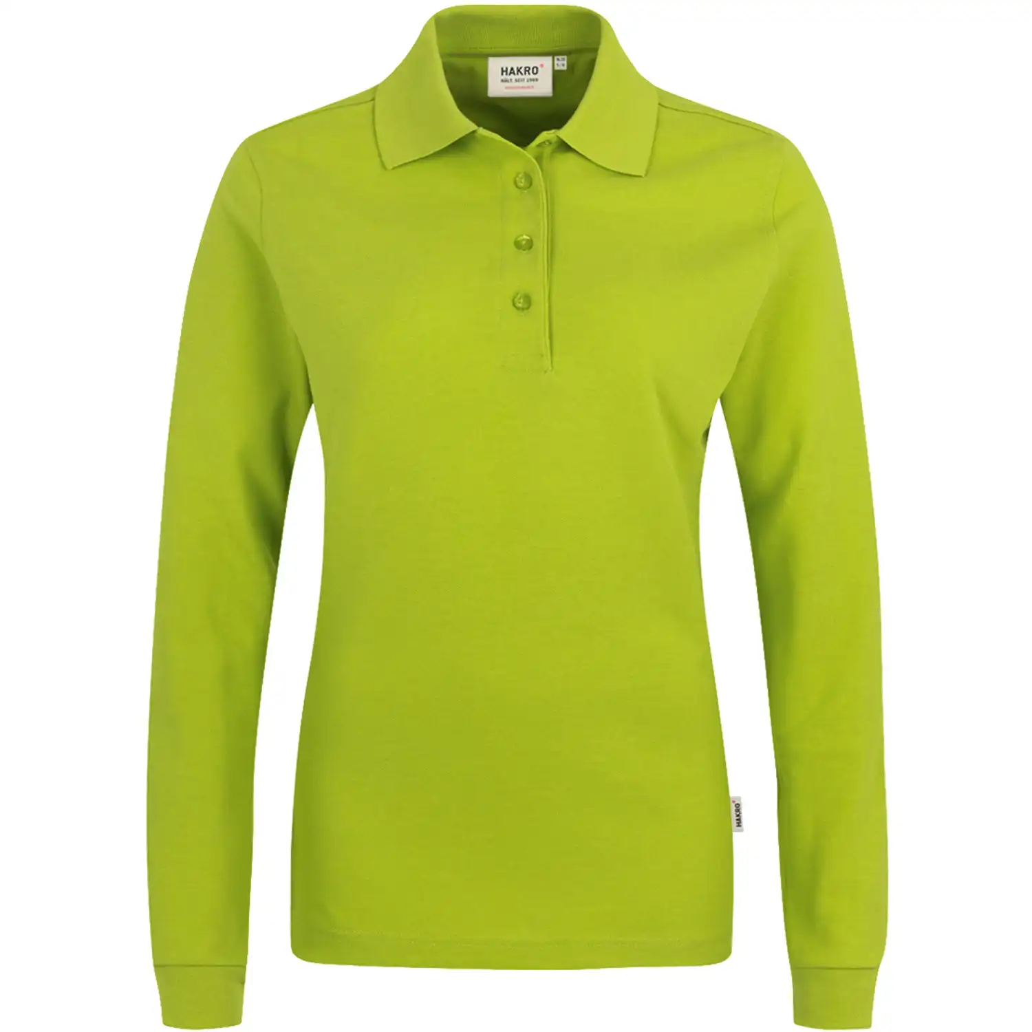 Damen-Langarm-Poloshirt "PERFORMANCE" 215 in kiwi, M - Bild 1