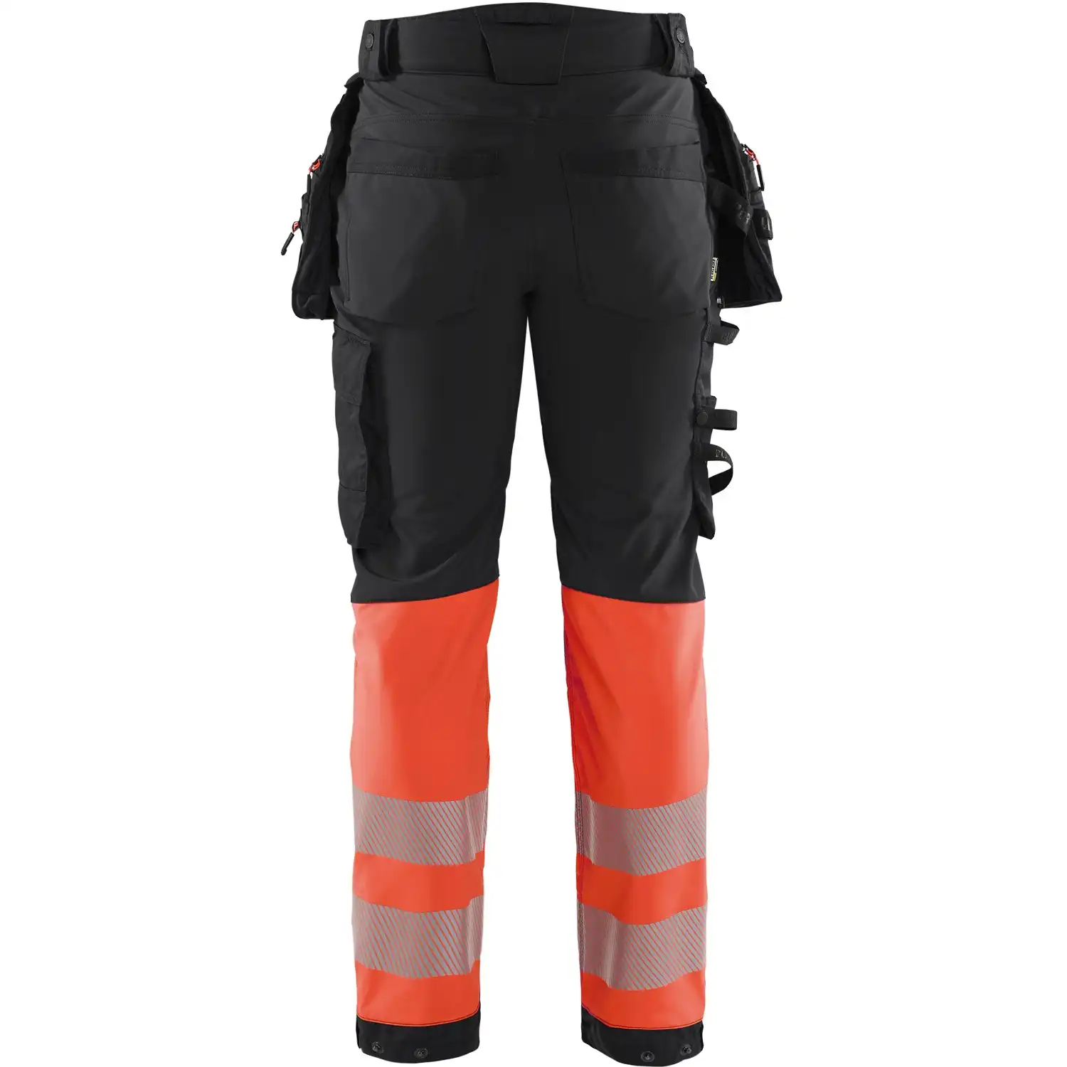 Warnschutz Softshell Handwerkerhose "1821" Kl. 1  in schwarz/rot, C146 - Thumbnail 2