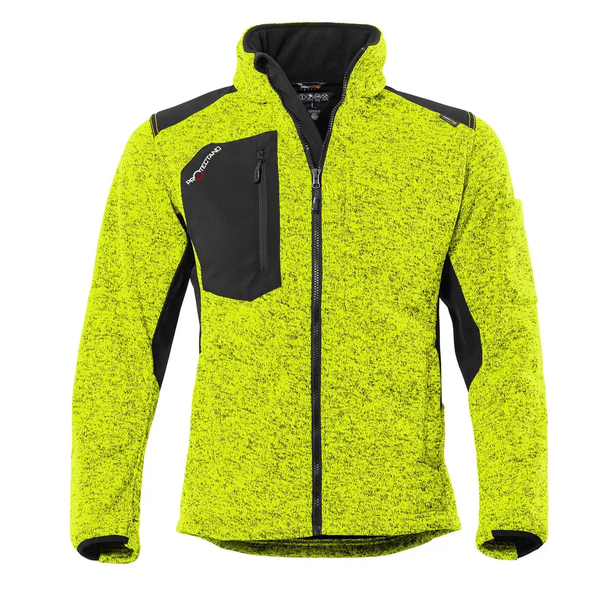 Strickfleece-Jacke "PROTECTANO" in kiwi/meliert, XS - Thumbnail 1