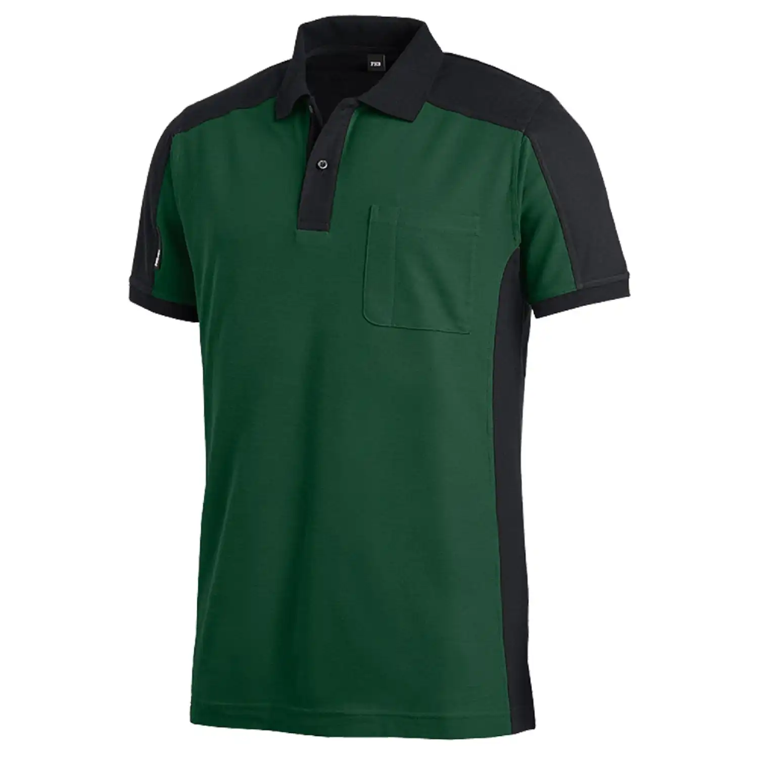 Polo-Shirt zweifarbig "KONRAD" in grün/schwarz, 3XL - Thumbnail 1