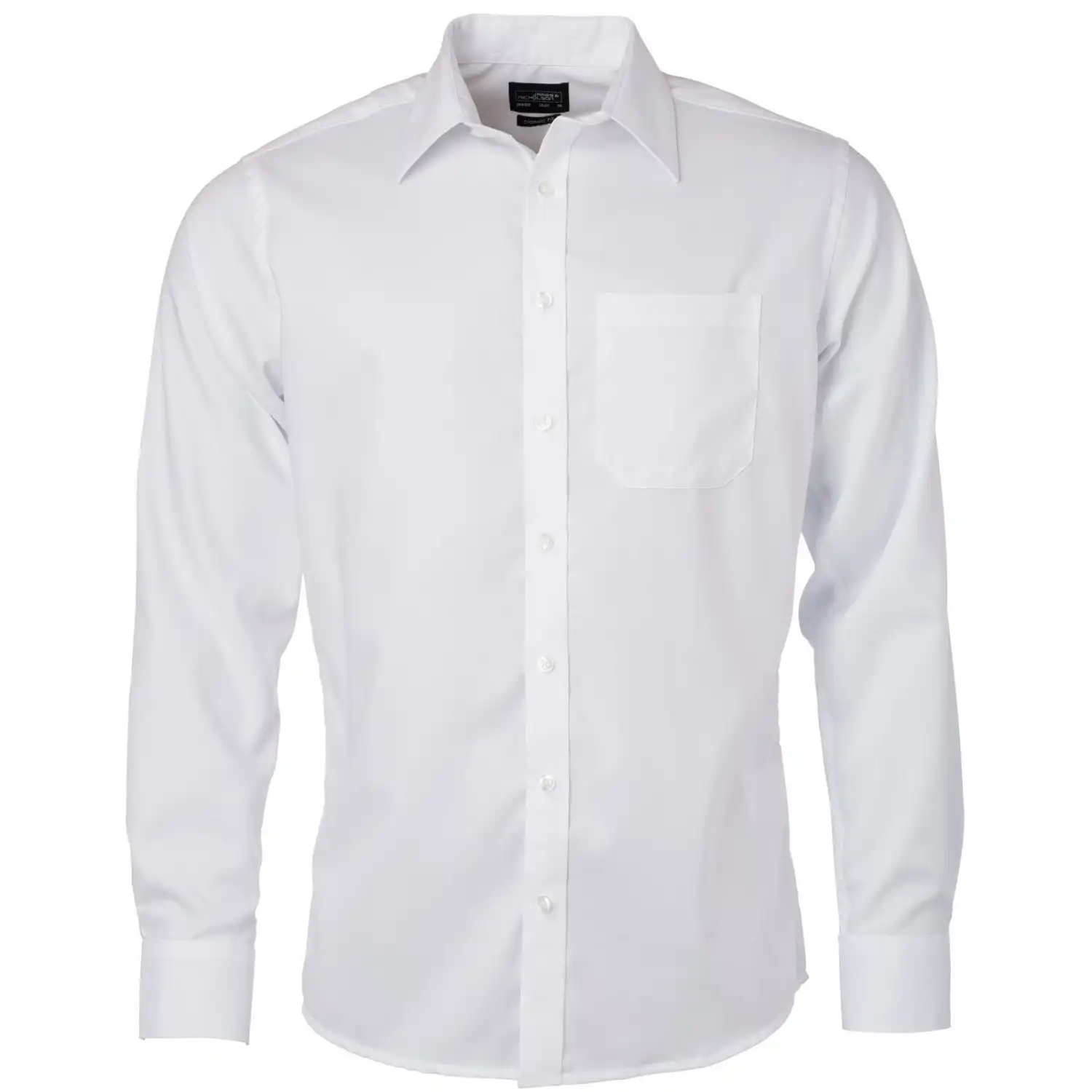 Baumwollhemd Langarm "JN682" in white, XL - Bild 1