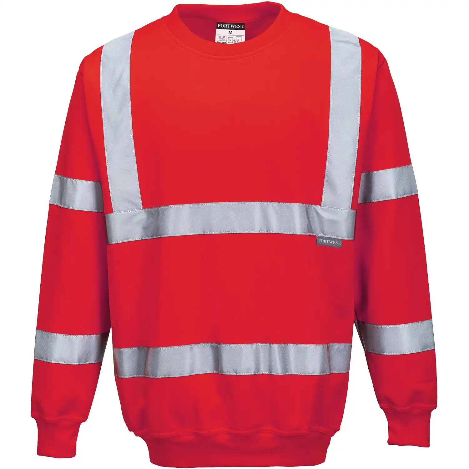 Warnschutz-Sweatshirt "B303" in Rot, L - Bild 1
