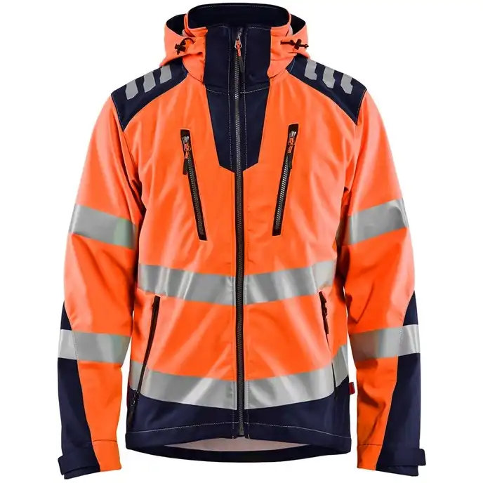 Warnschutz Softshelljacke "4491" in orange/marine, M - Thumbnail 1