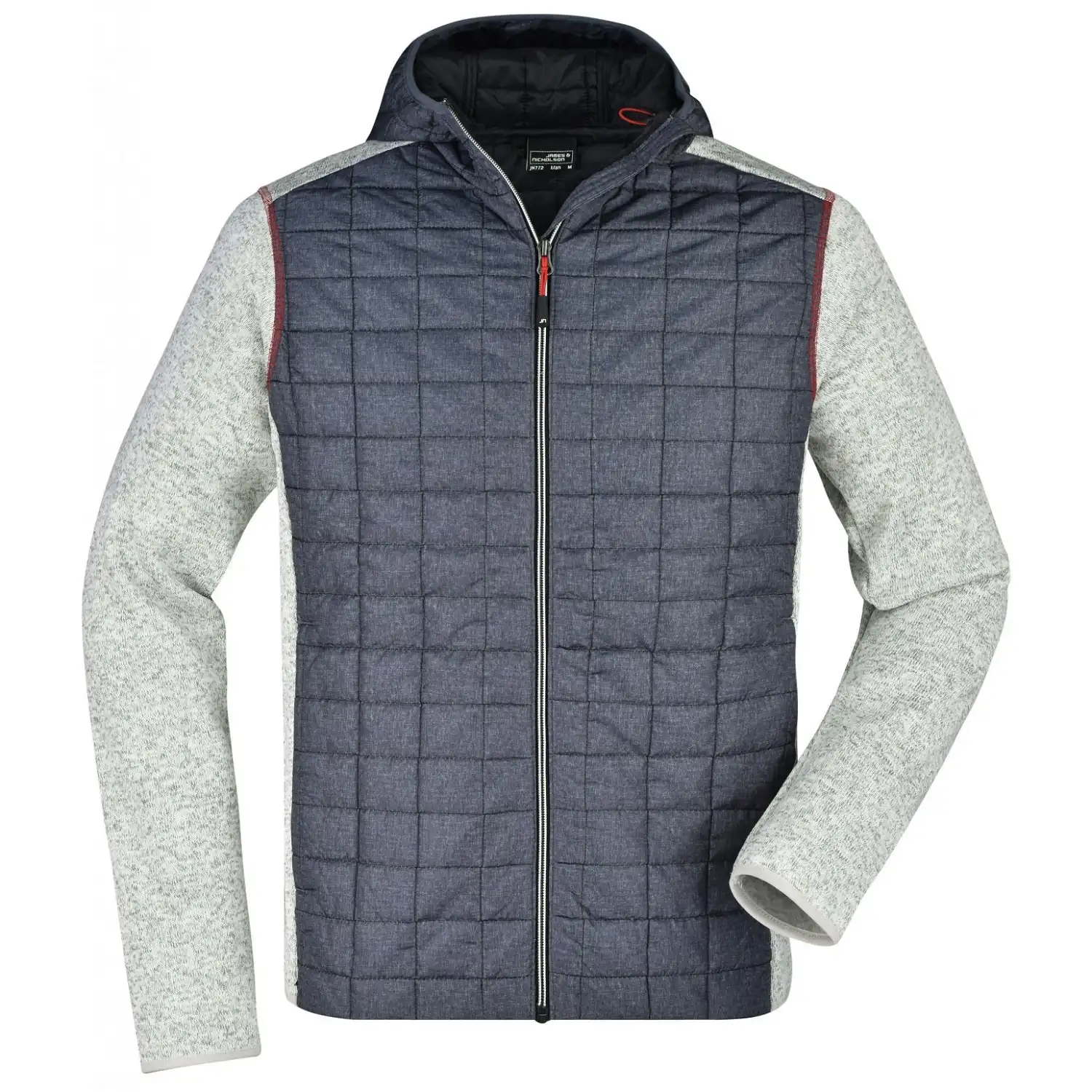 Strickfleecejacke "JN772" in light-melange/anthracite-melan, S - Thumbnail 1