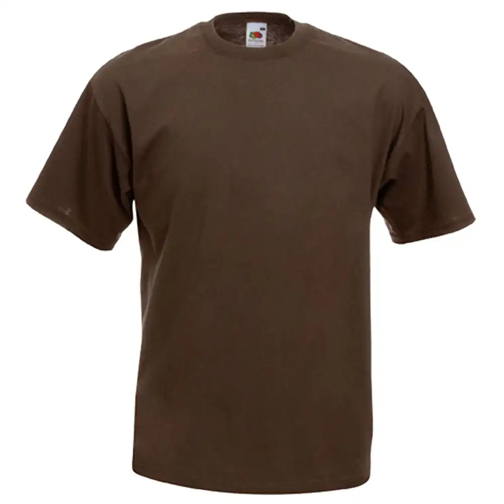 T-Shirt "F140" 100% Baumwolle Valueweight in chocolate, L - Thumbnail 1