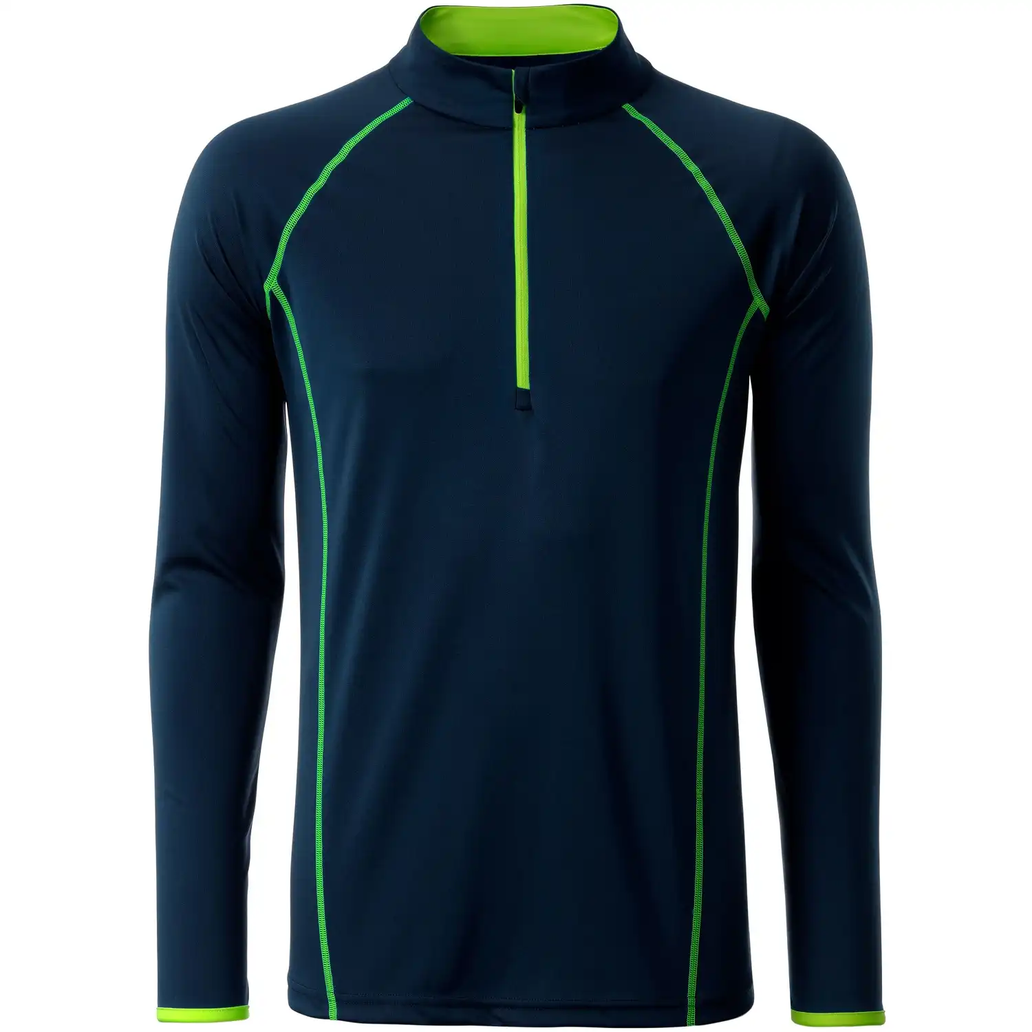 Funktionsshirt Langarm "JN498" in navy/bright-yellow, XL - Thumbnail 1