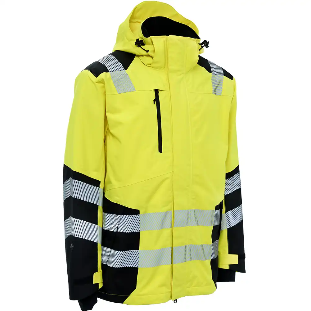 Warnschutz Stretch Regenjacke "186003R" Visible in gelb/schwarz, 5XL - Thumbnail 1