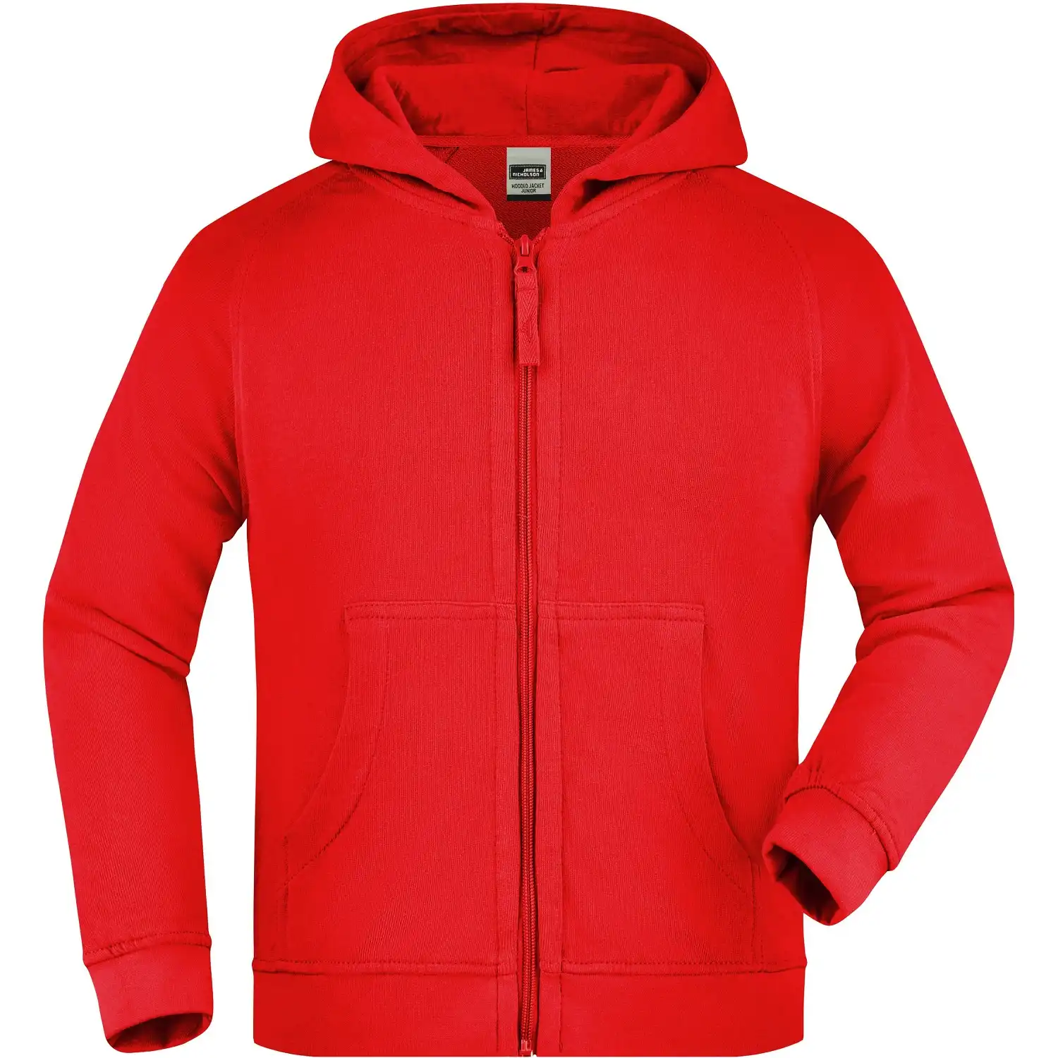 Kinder Kapuzen-Sweatjacke "JN059K" in red, L - Thumbnail 1