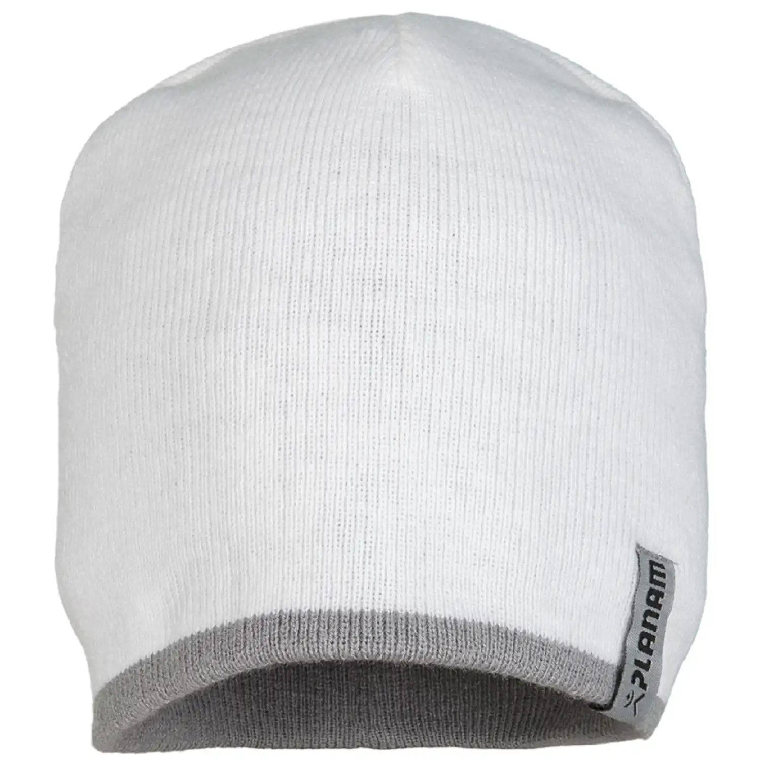 Strickmütze 2-farbig in weiß/zink - Thumbnail 1