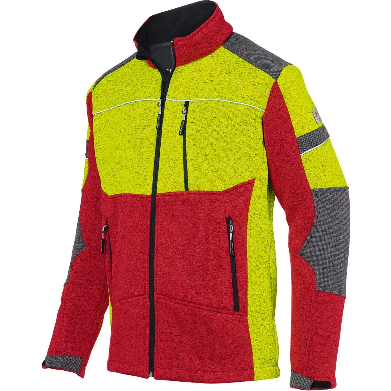 Forstschutz Strickjacke "FOREST" rot/gelb in M - Thumbnail 1