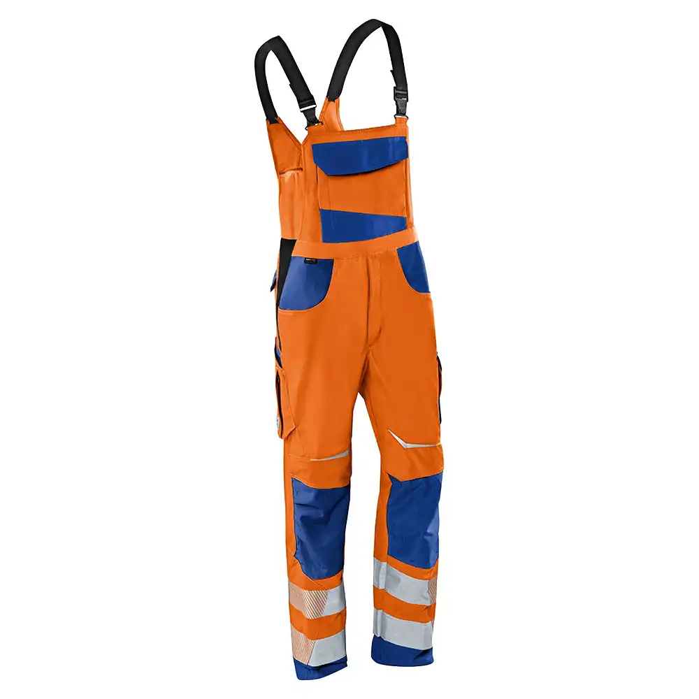 Warnschutz Latzhose "REFLECTIQ" in orange/kornblau, 102 - Bild 1