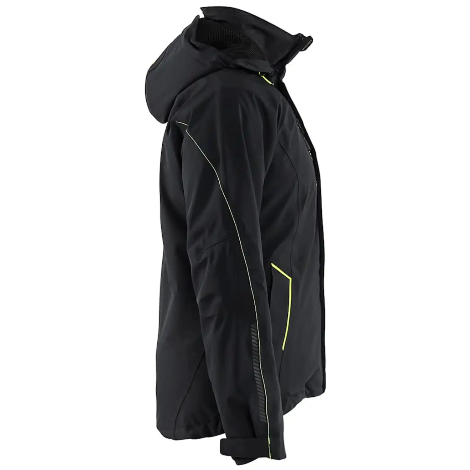 Damen Stretch Winterjacke "4408" in schwarz/gelb, M - Thumbnail 5
