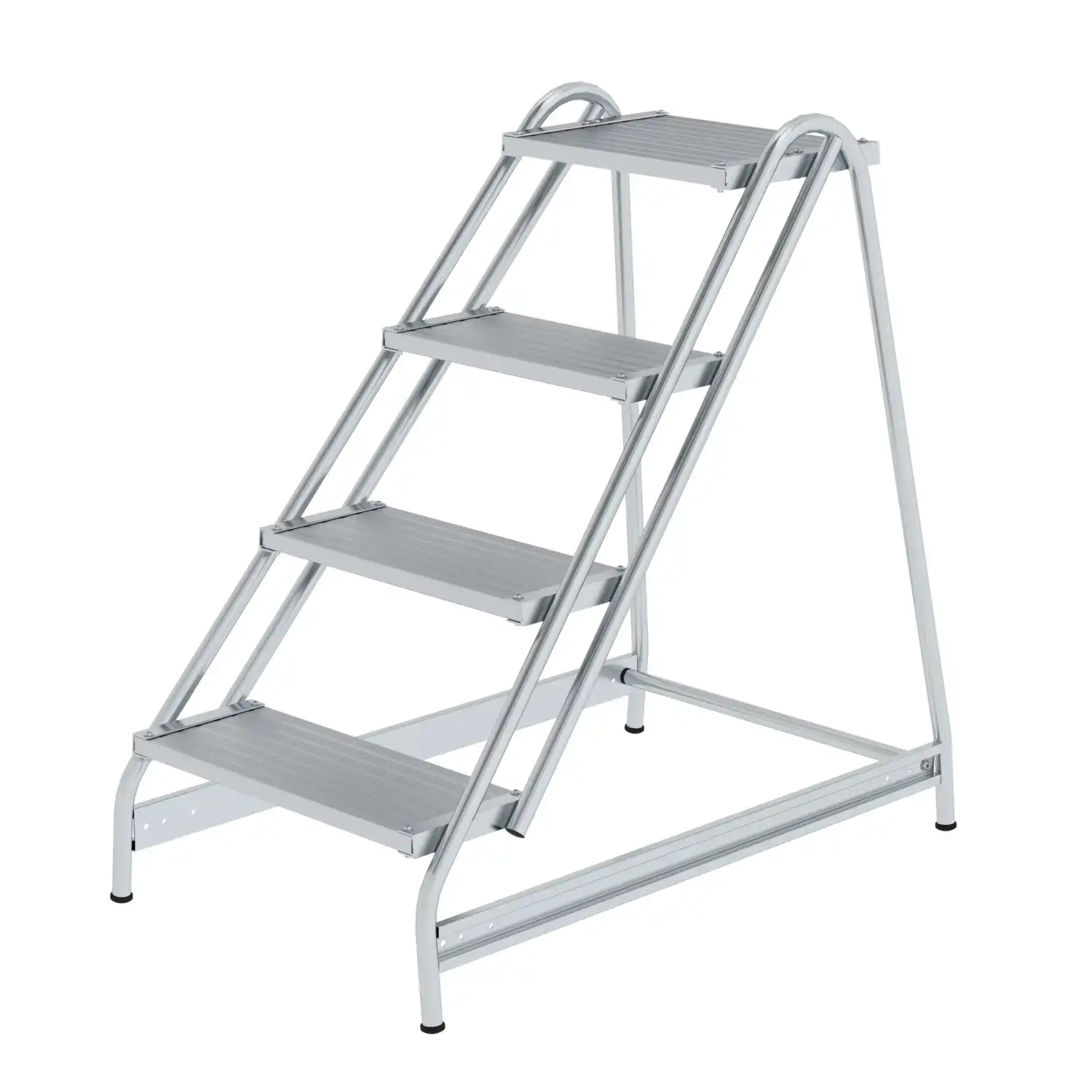 Arbeitspodest einseitig begehbar Aluminium geriffelt in 4 Stufen - Thumbnail 1