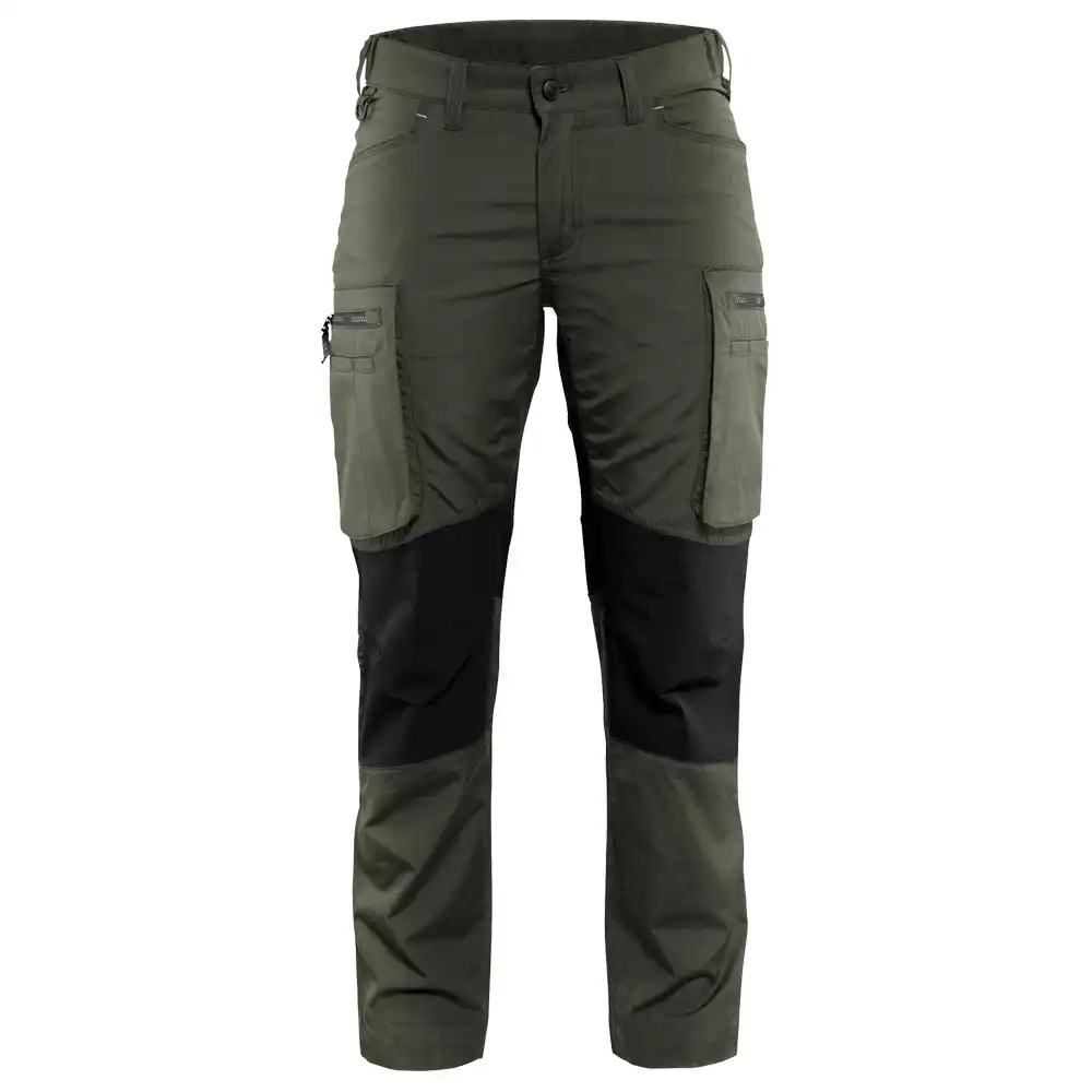 Damen Stretch Servicehose "7159" 166 g/m² in armygrün/schwarz, 50 - Thumbnail 1