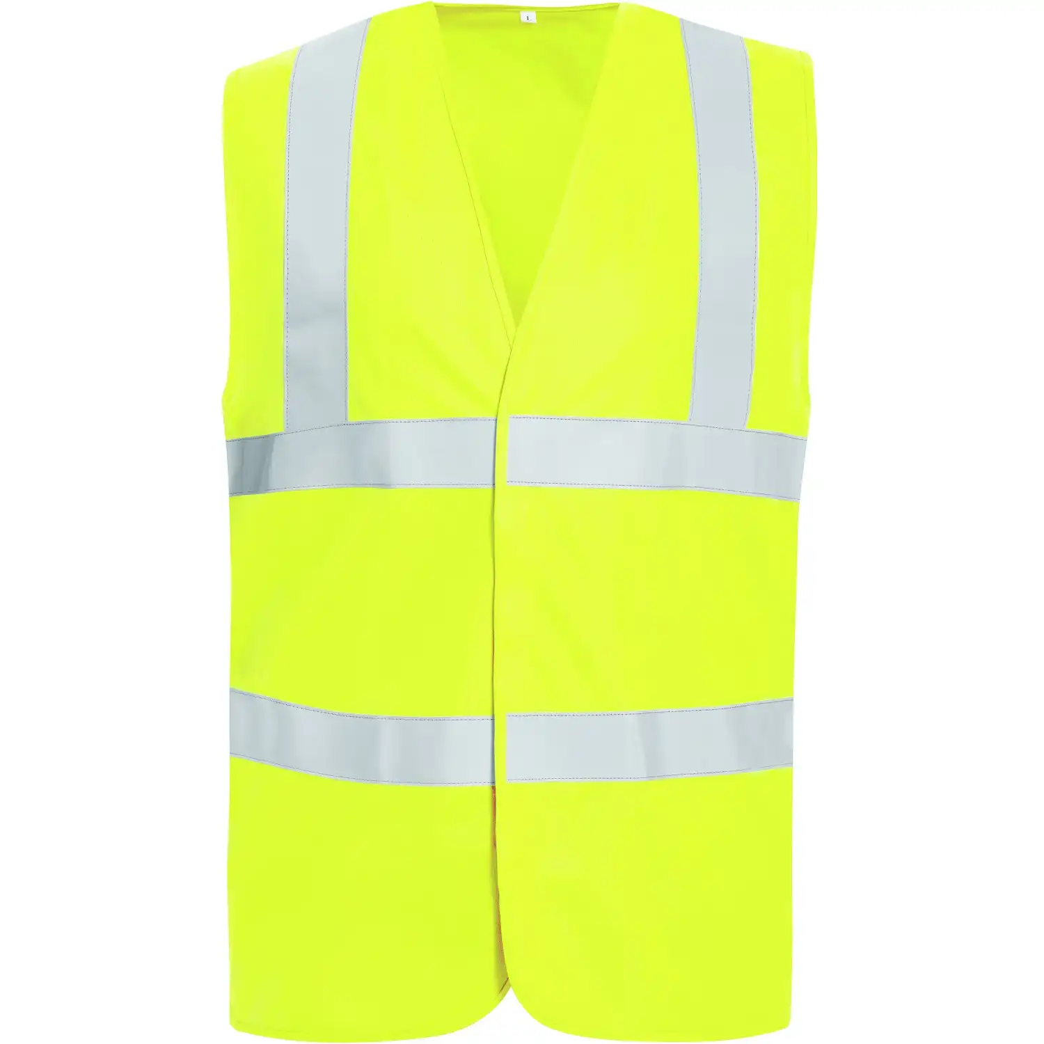 Polyester-Warnweste  Kl. 2 flammhemmend in gelb, L - Bild 1