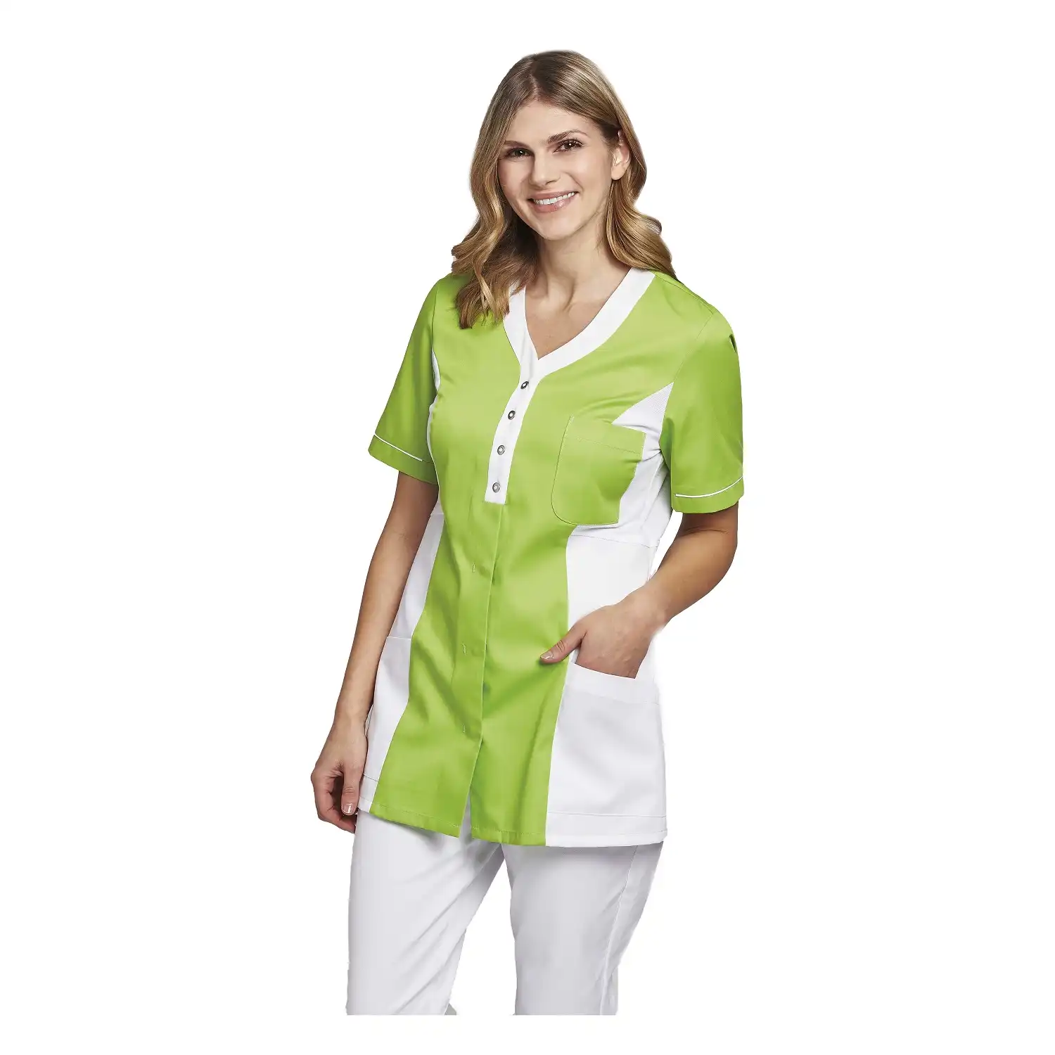 Hosenkasack 1/2 Arm "08/2789" in maigrün/weiß, 42 - Thumbnail 1