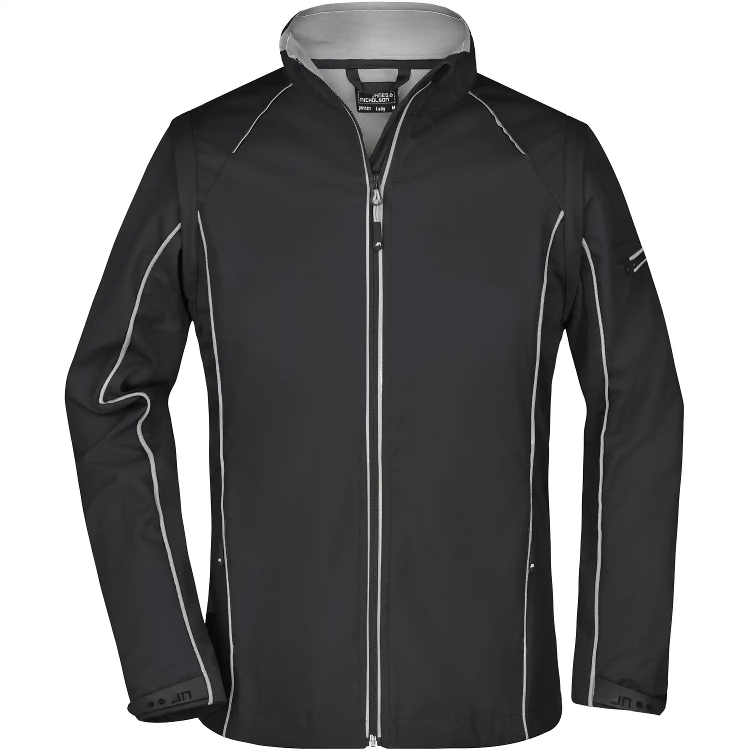 Damen 2-in-1 Softshelljacke "JN1121" in black/silver, L - Bild 1