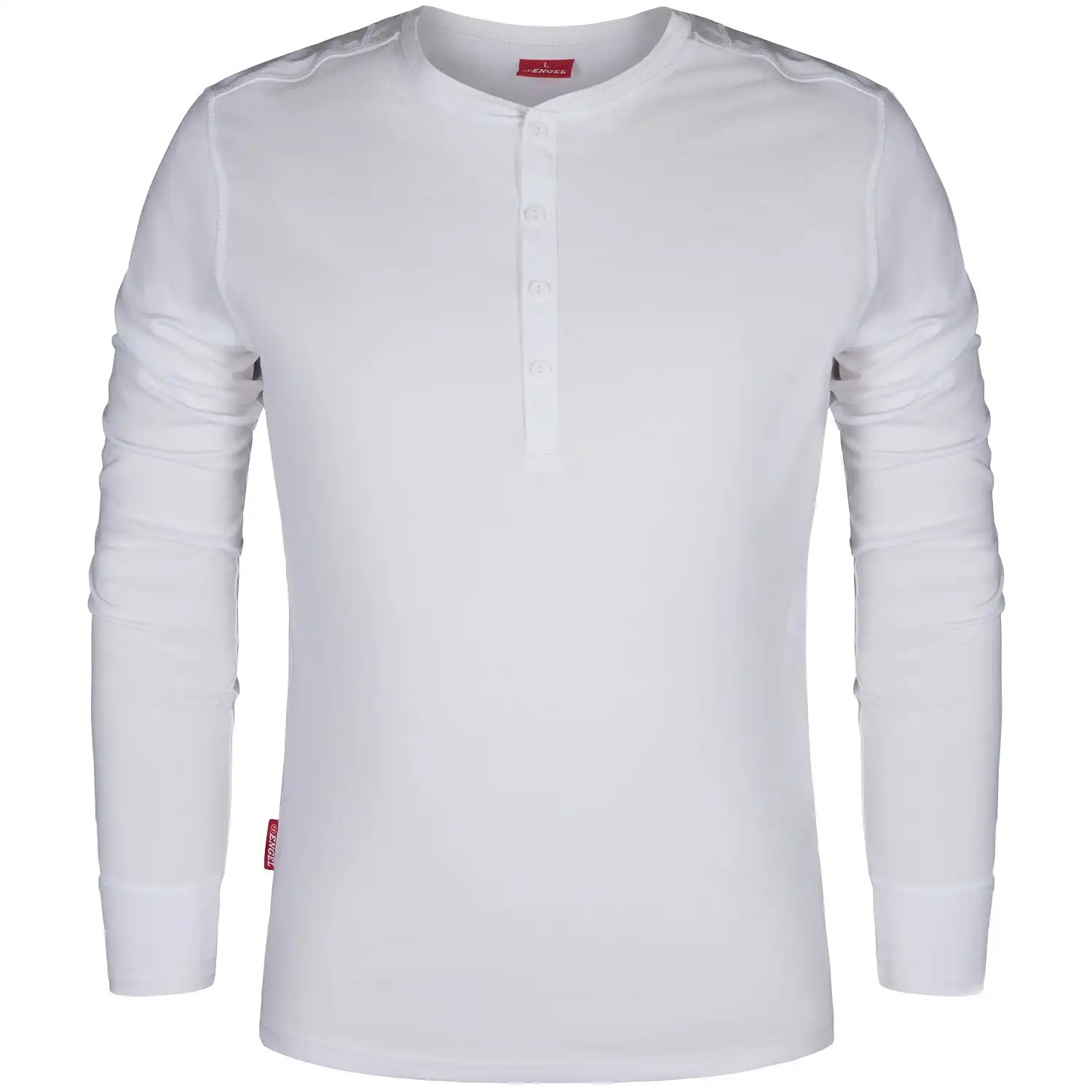 Langarmshirt Henley-Grandad "9257-565" Extend in L, Weiß - Thumbnail 1