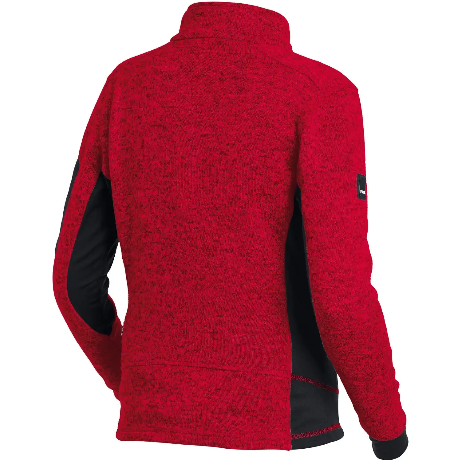 Damen Strick Fleecejacke "MARIEKE" in rot/schwarz, S - Thumbnail 2