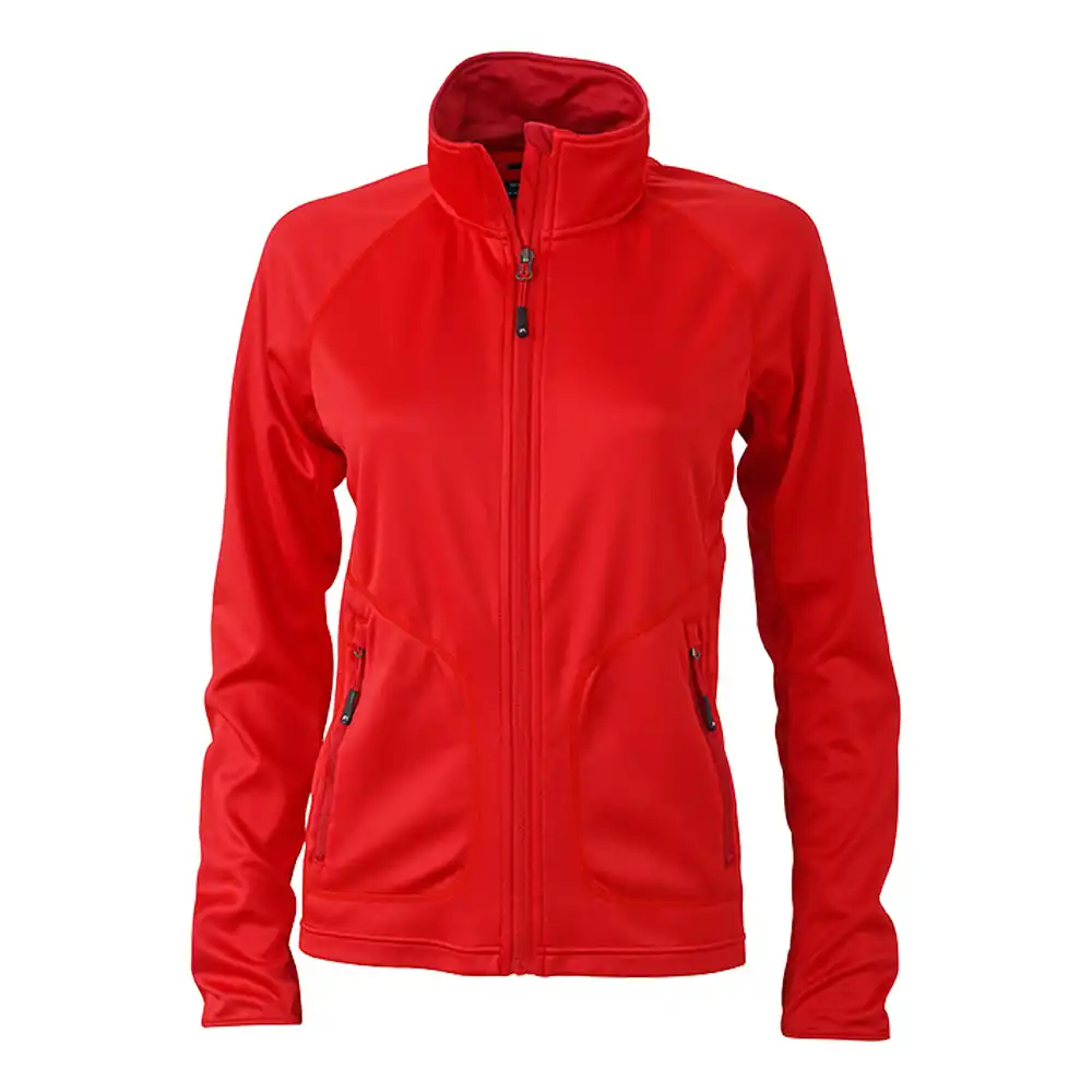 Damen Stretchfleece-Jacke "JN763" in Rot, L - Bild 1
