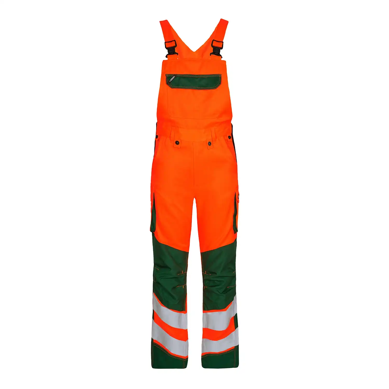 Warnschutz Latzhose "3545-319" Safety leicht Kl. 2 in orange/grün, 48 - Thumbnail 1