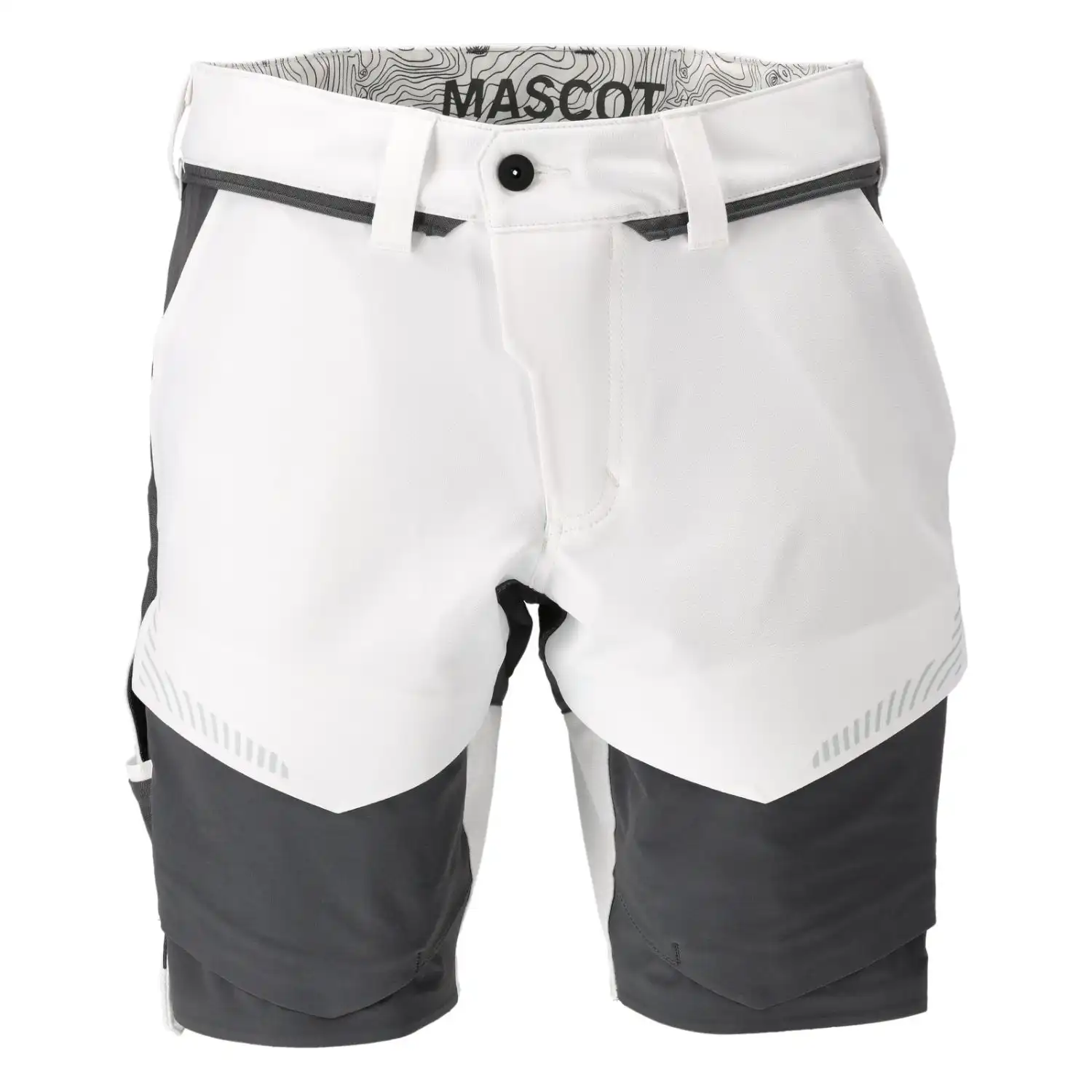 Stretch-Shorts "22149-605" Customized in weiß/anthrazit, 24C44 - Thumbnail 1