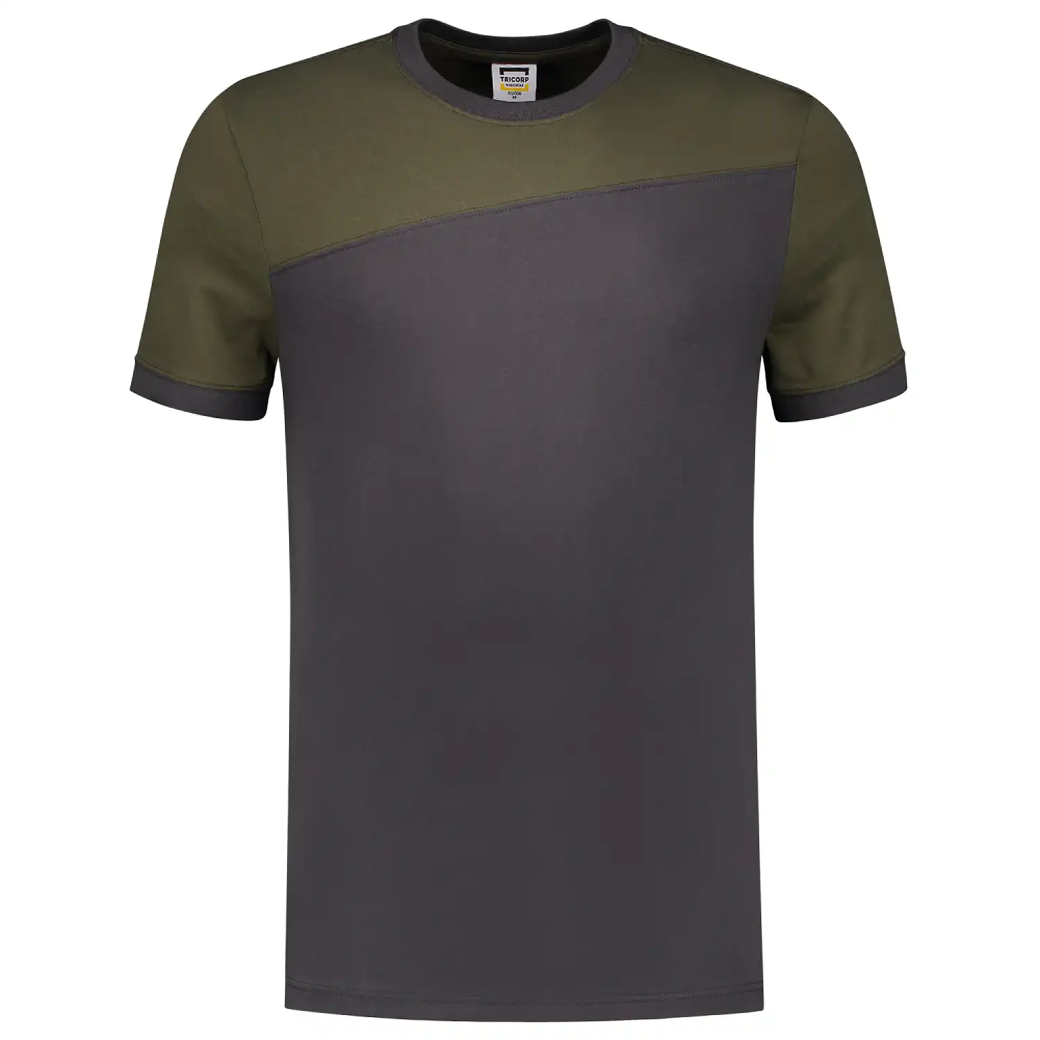 T-Shirt Bicolor "102006" Workwear in XS, dark grey/army - Thumbnail 1