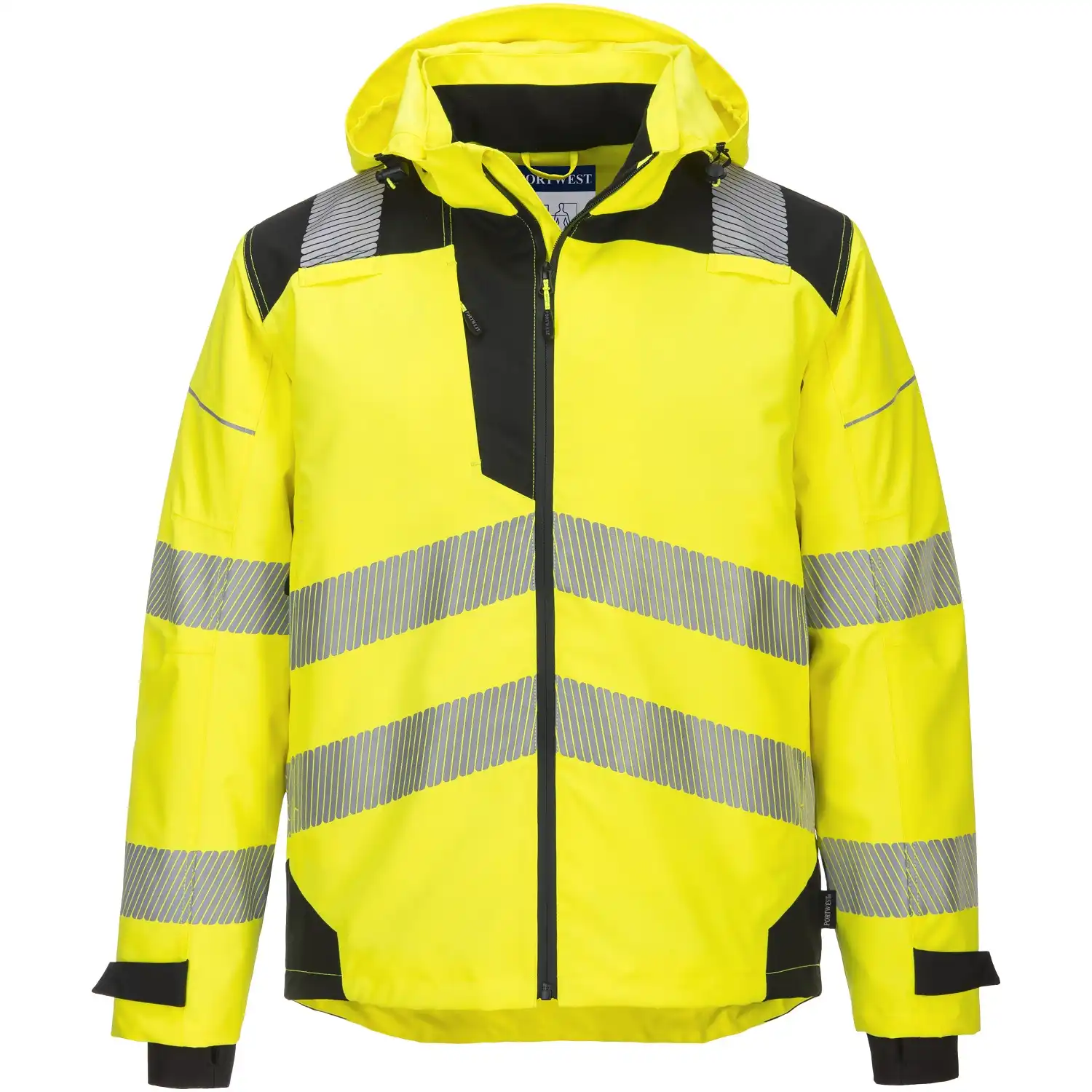 Warnschutz Regenjacke "PW360" PW3 Extreme in gelb/schwarz, L - Thumbnail 1