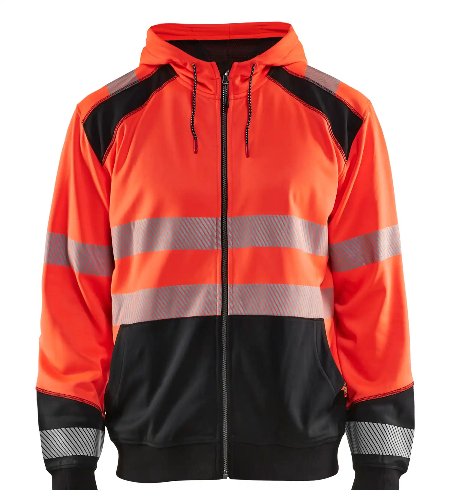 Warnschutz Kapuzen-Sweatjacke "3546" in rot/schwarz, 3XL - Thumbnail 1