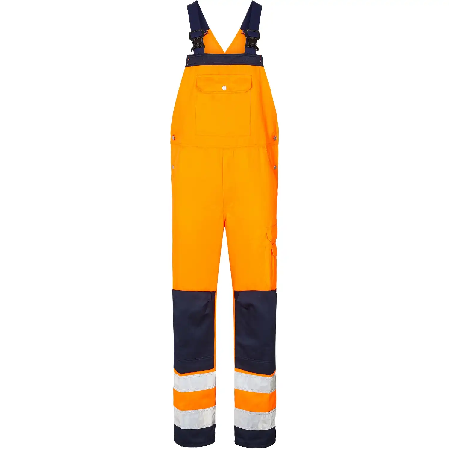 Warnschutz Latzhose "1001 TH" in orange/marine, D120 - Thumbnail 1