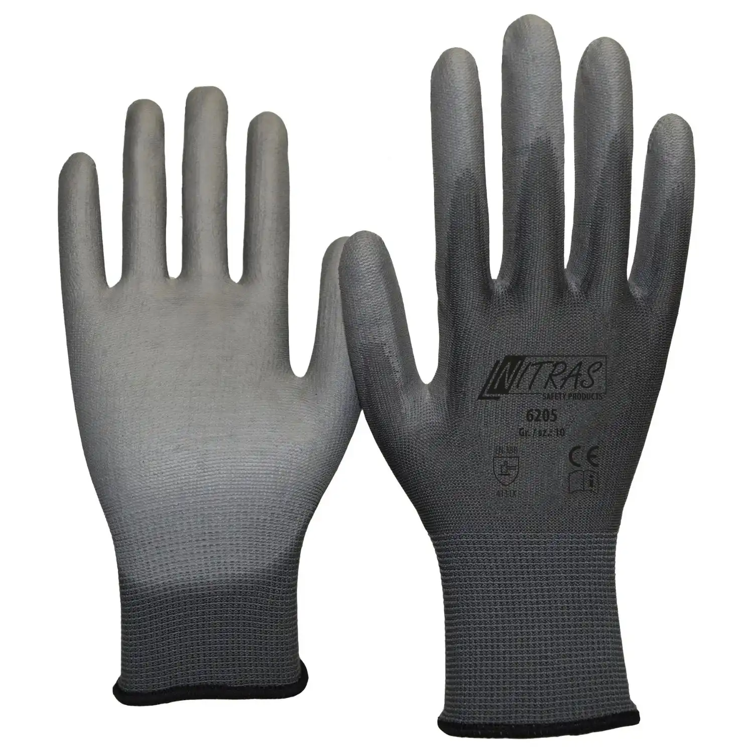 PU Nylon Montagehandschuhe "6205" grau in 9 (L) - Thumbnail 1