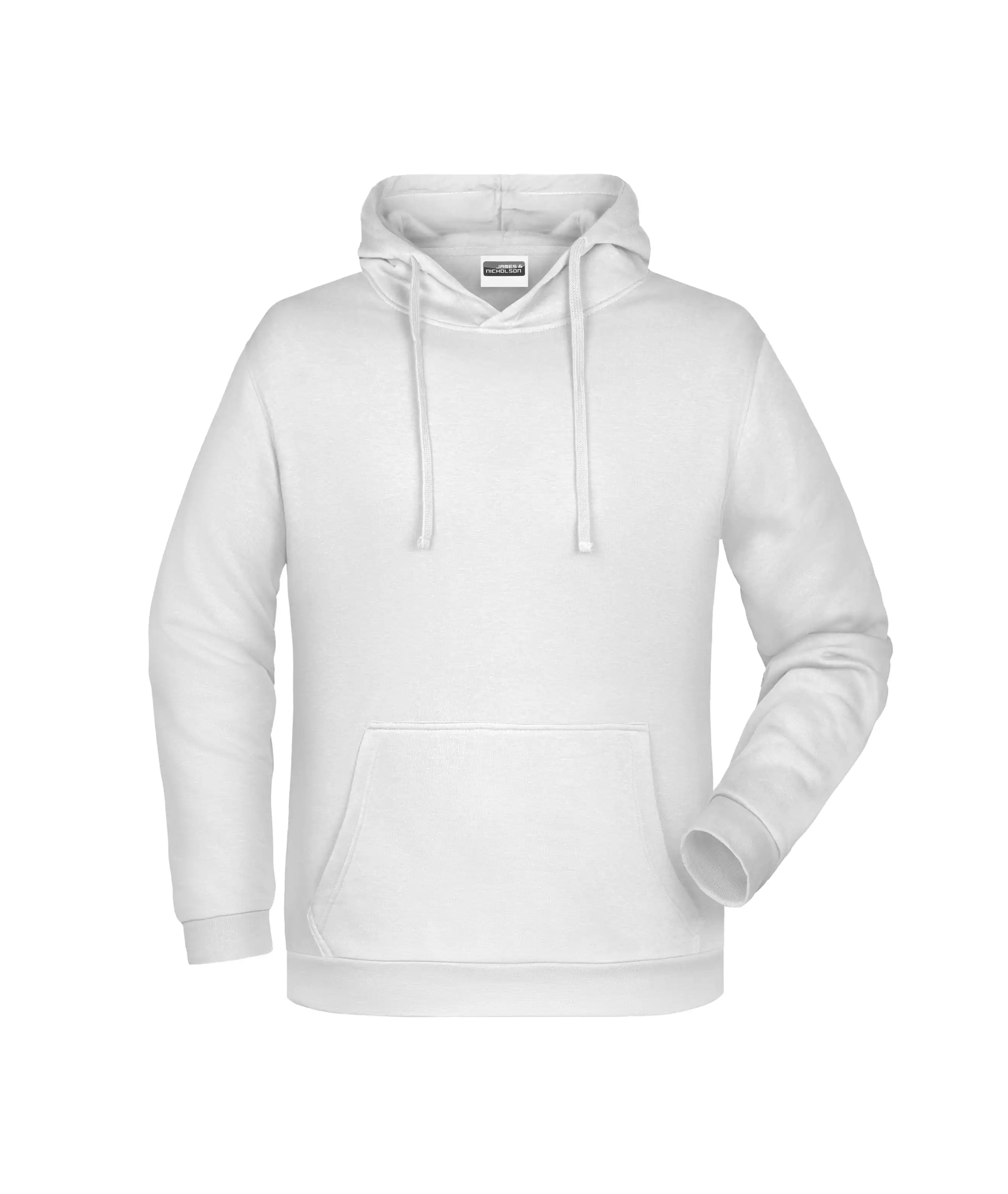 Herren Basic Hoody Men "JN796" in white, M - Thumbnail 1