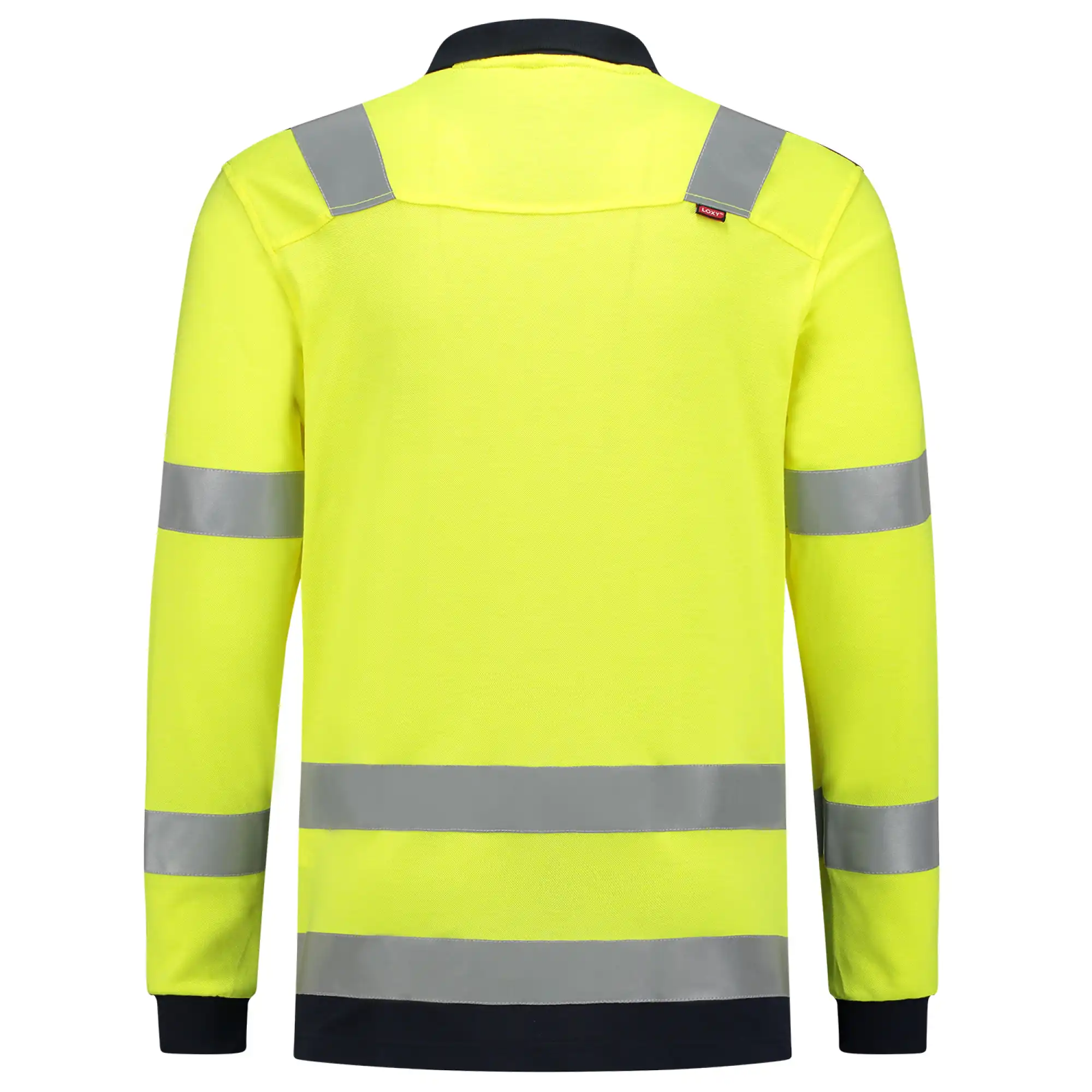 Multinorm Langarm Polo-Shirt "203003" Safety gelb/ink in XL - Thumbnail 2