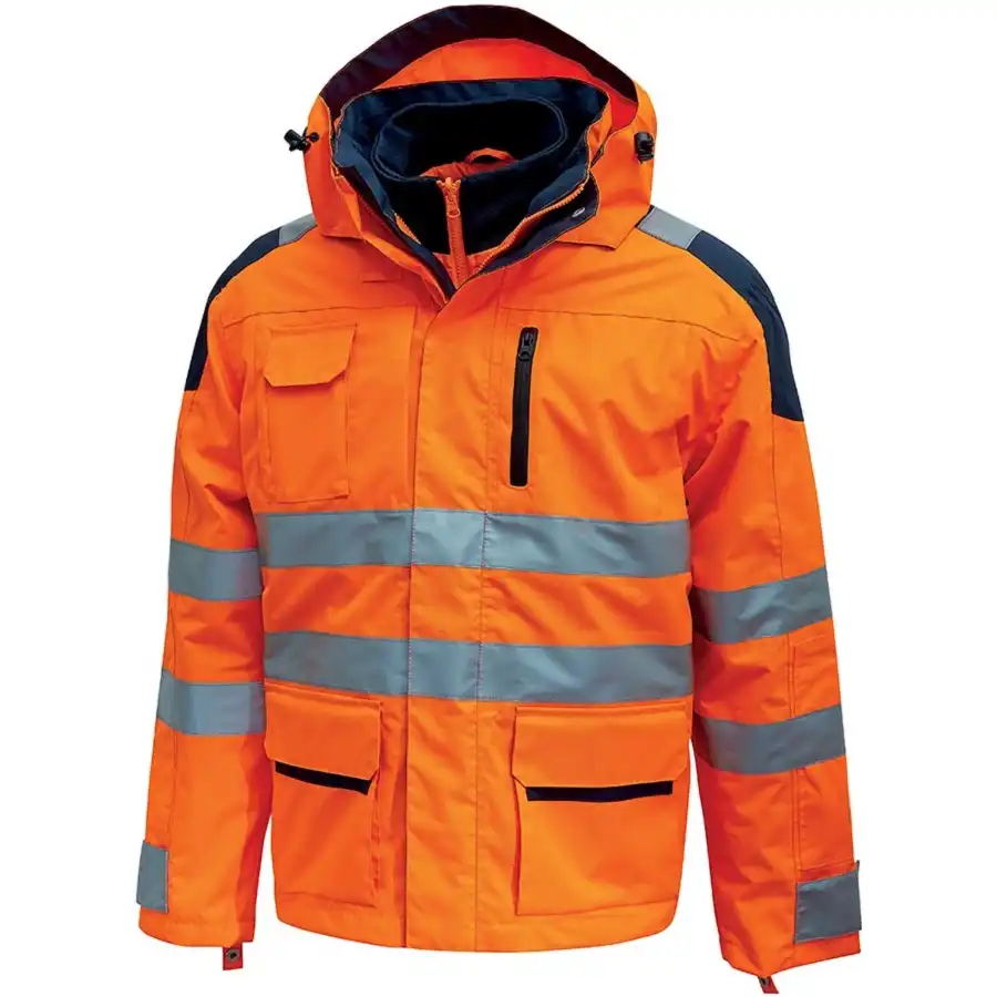 Warnschutz Winterparka 3in1 "BACKER" in Orange, S (DE size: XS) - Thumbnail 1