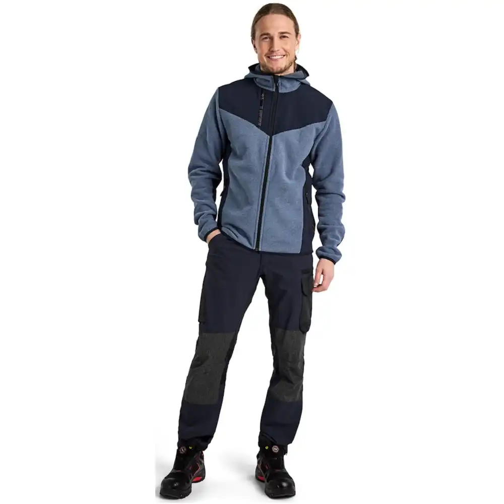 Strickjacke "5940" in taubenblau/dunkelmarine, XXS - Thumbnail 3